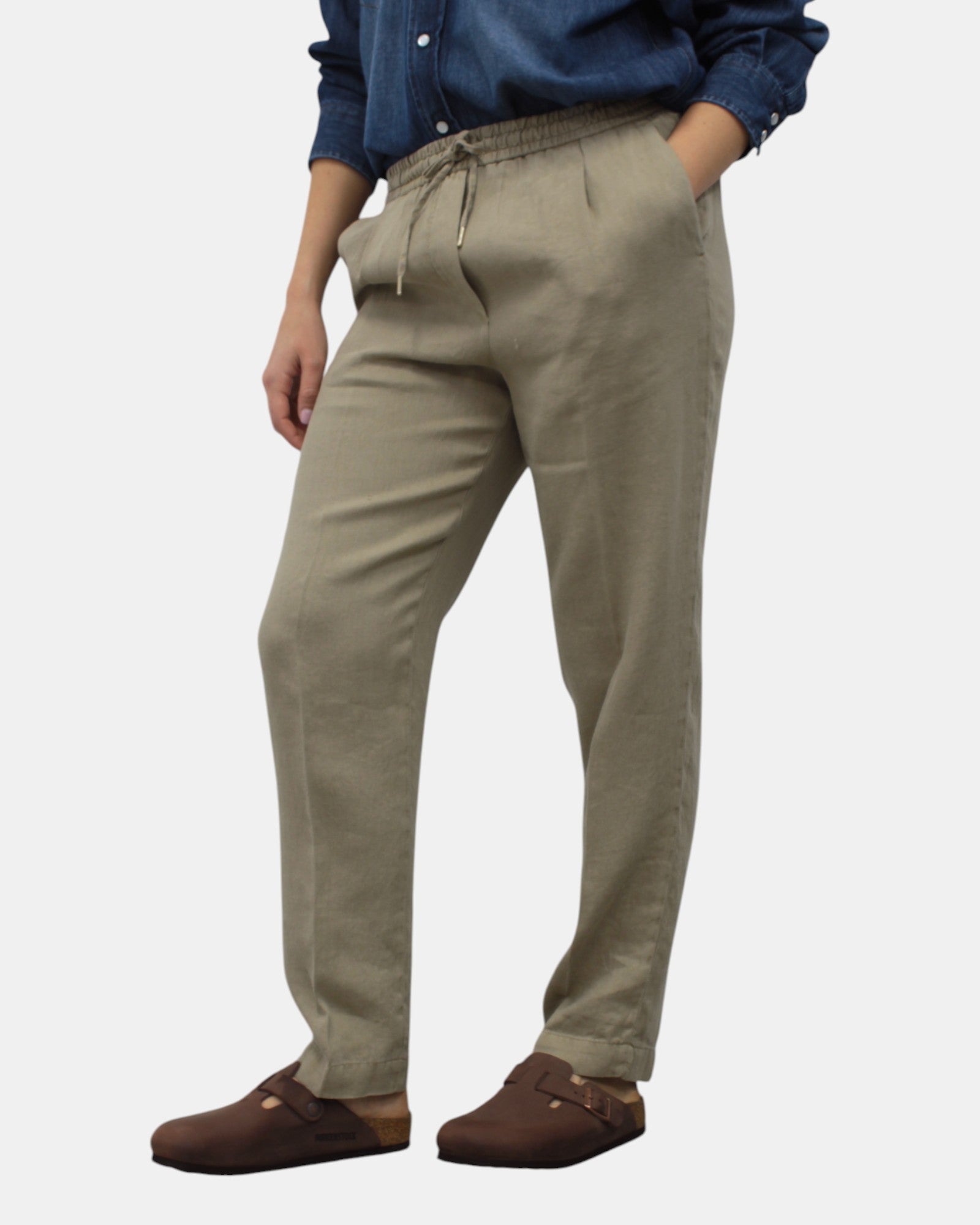 PANTALONI CON COULISSE Beige Briglia