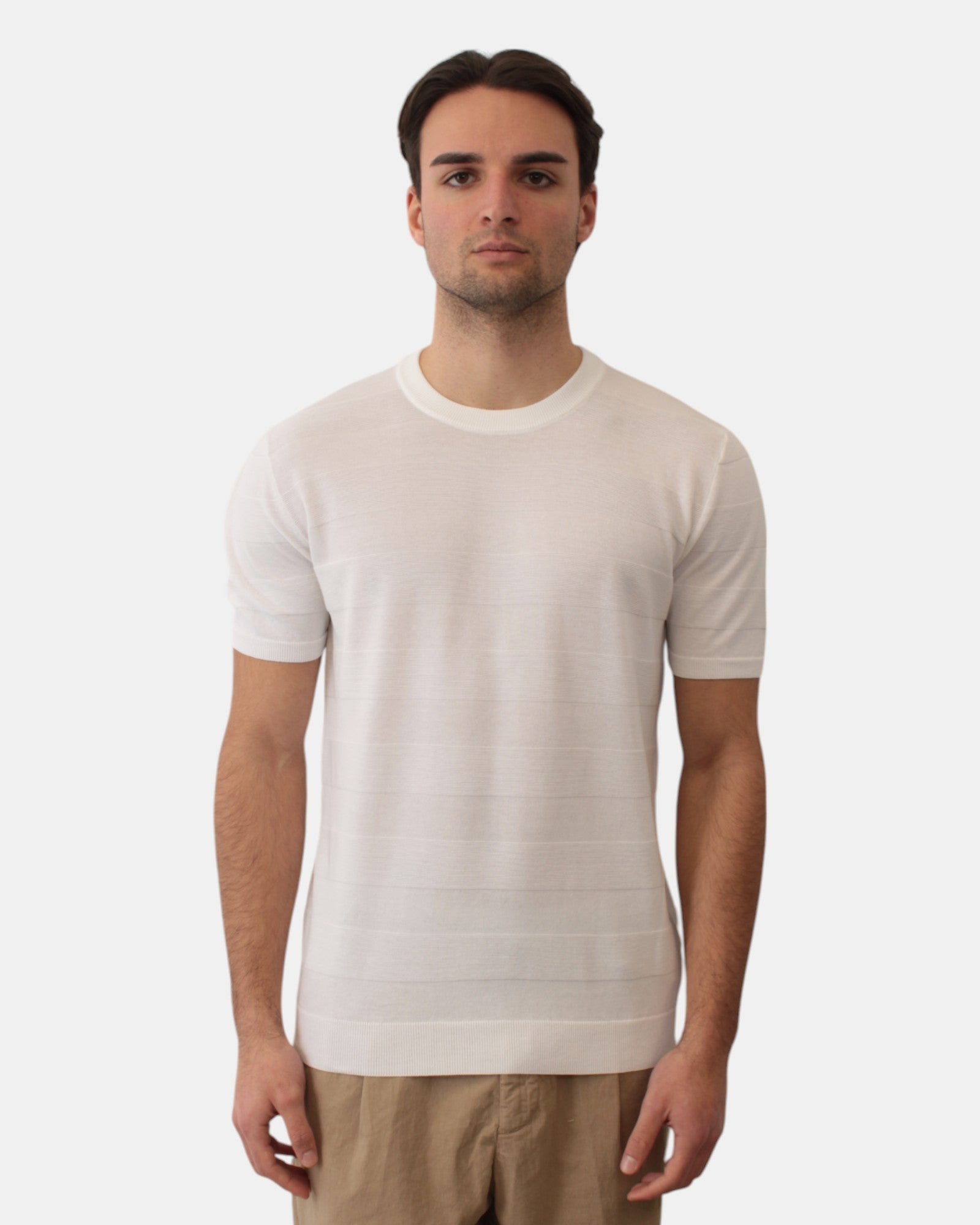 GIROCOLLO MANICA CORTA Bianco Kangra