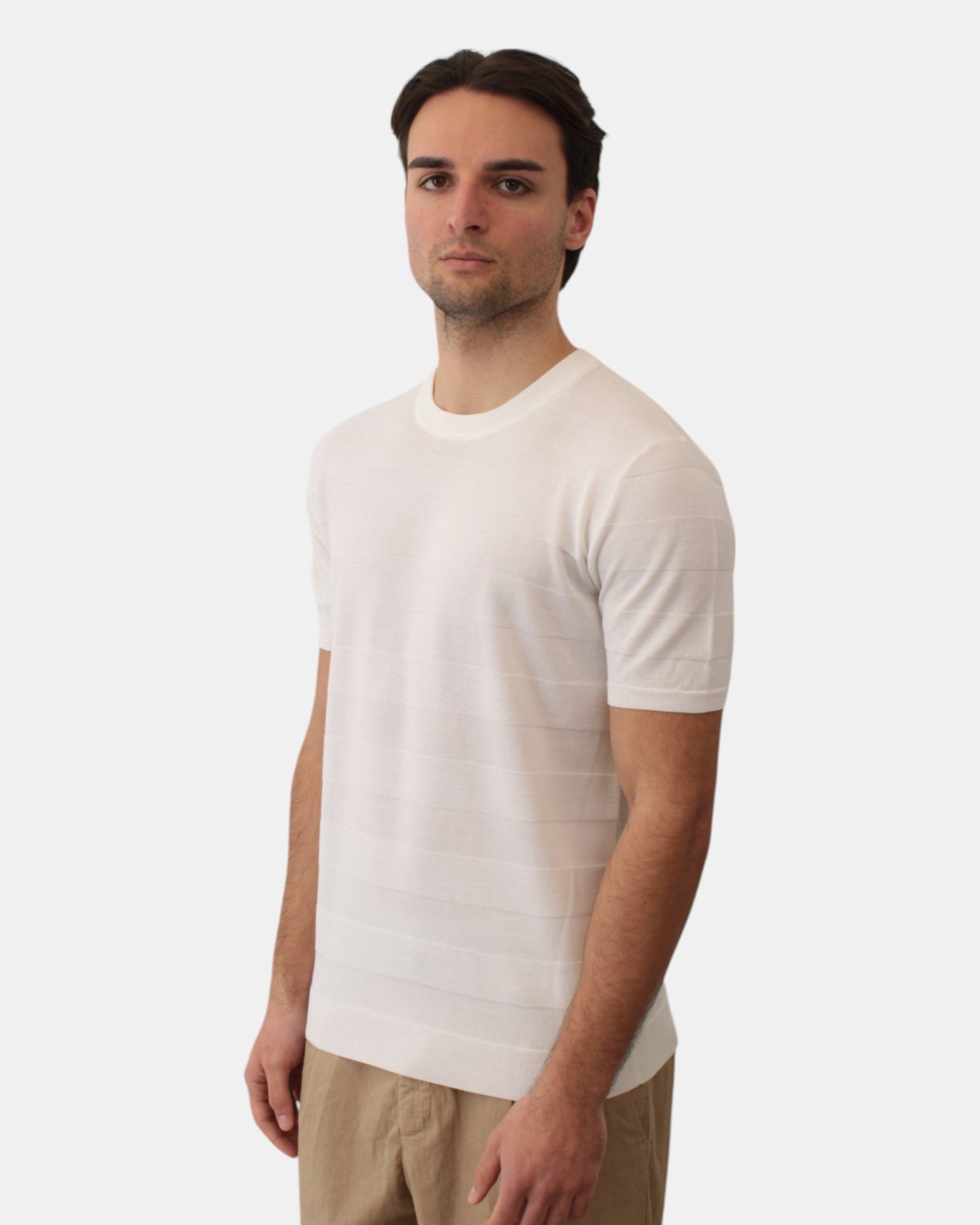 GIROCOLLO MANICA CORTA Bianco Kangra