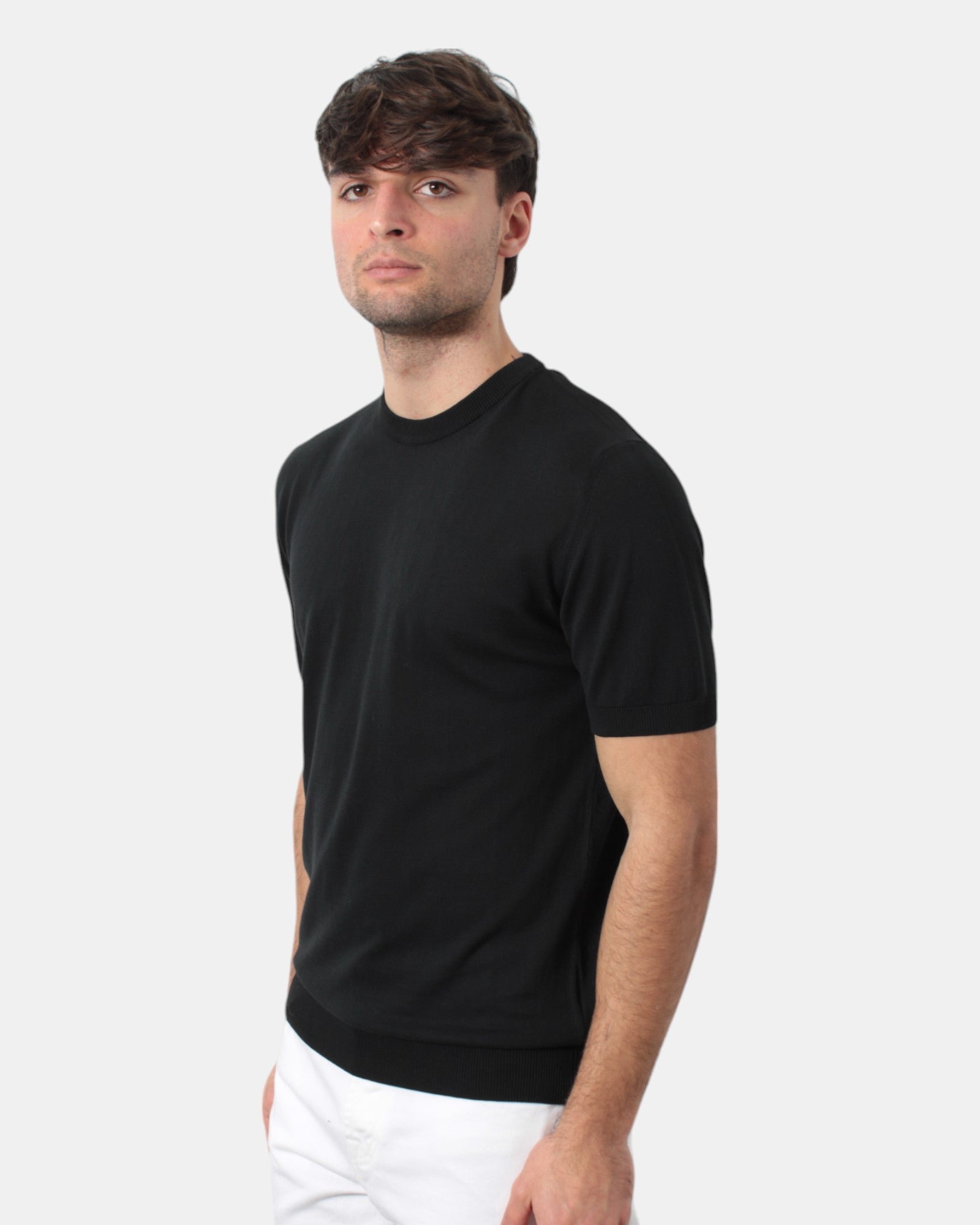 MAGLIE A GIROCOLLO Nero 40 Weft