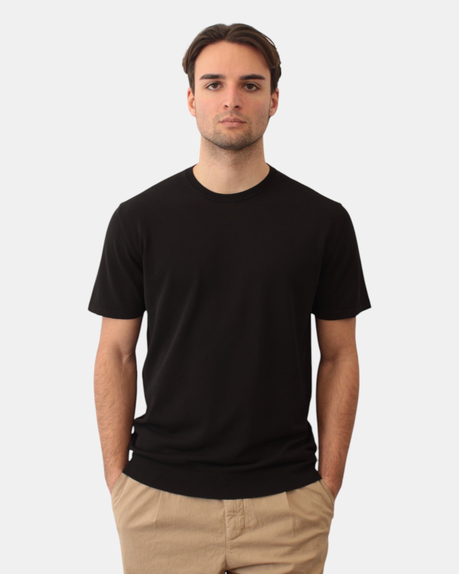 GIROCOLLO MANICA CORTA Nero Daniele Fiesoli