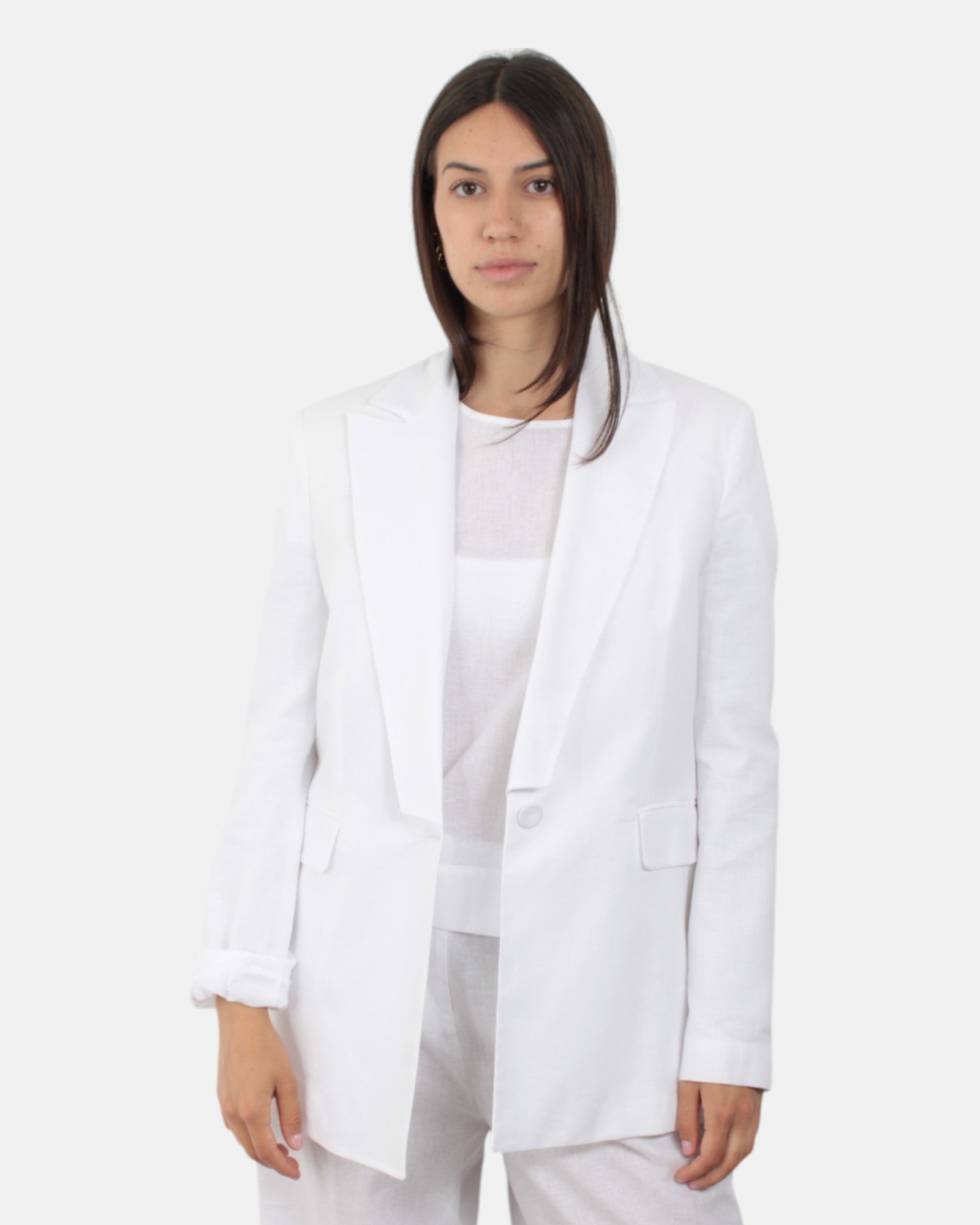 BLAZER MONOPETTO Bianco Jijil