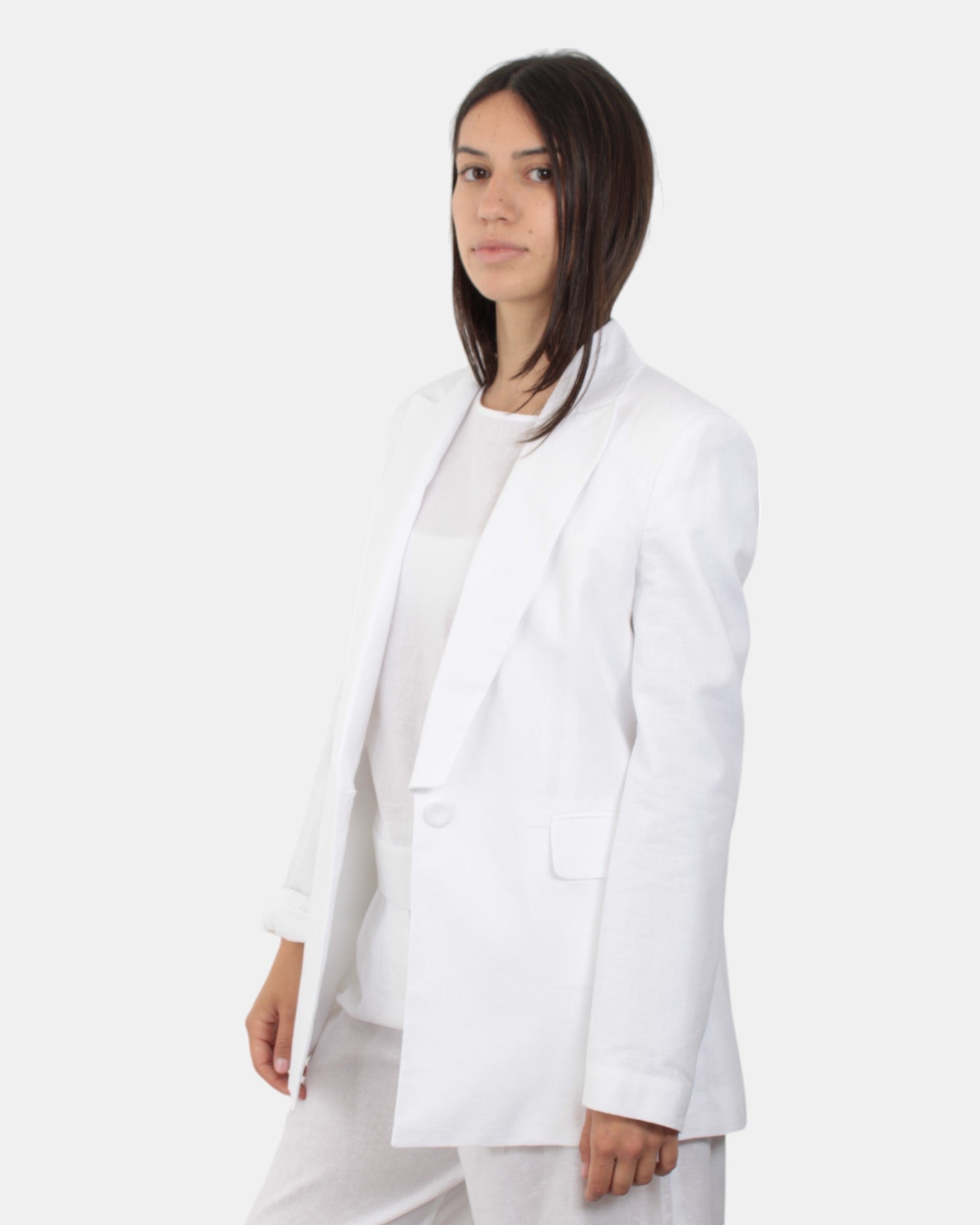 BLAZER MONOPETTO Bianco Jijil