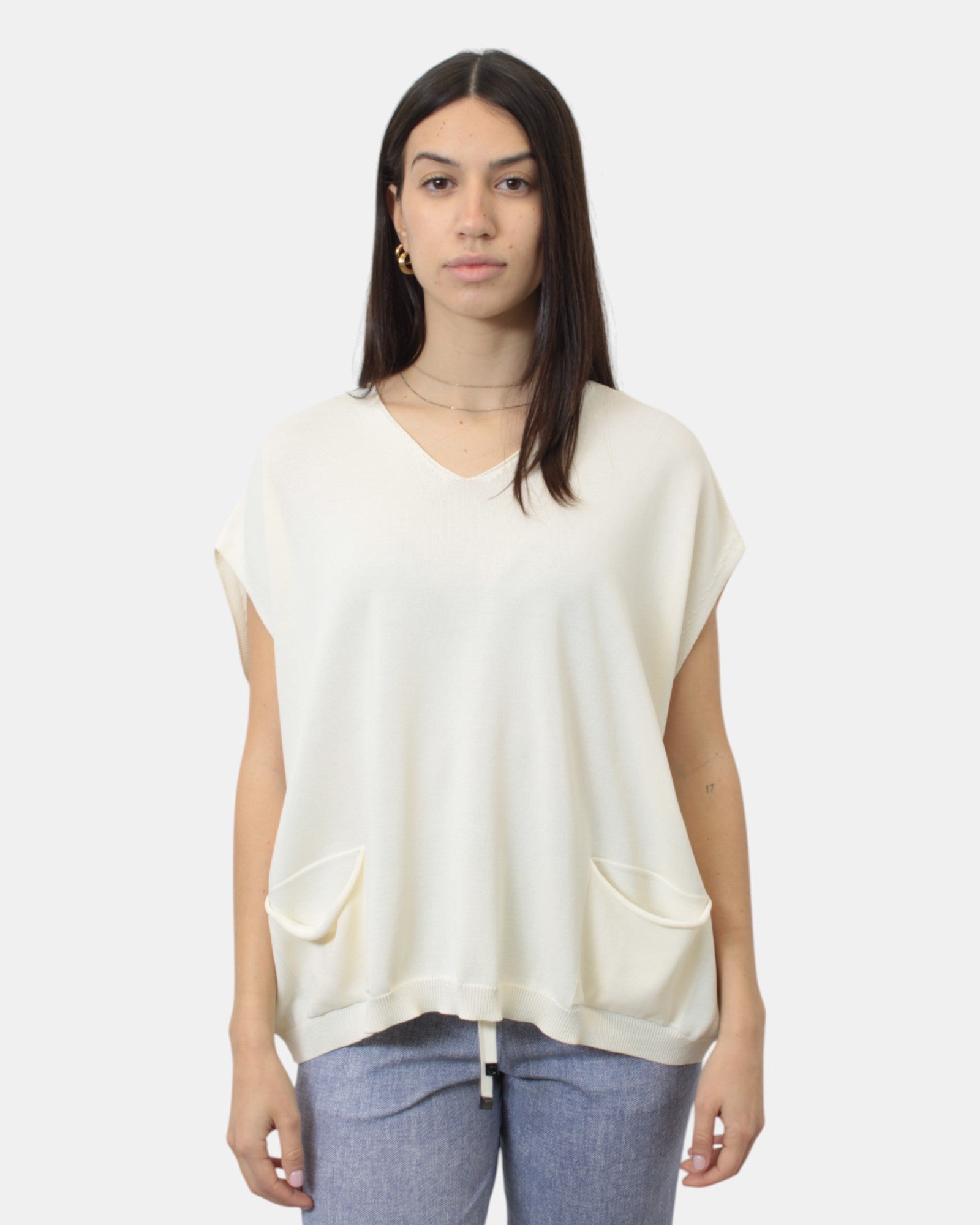 PONCHO Bianco Hekla & Co