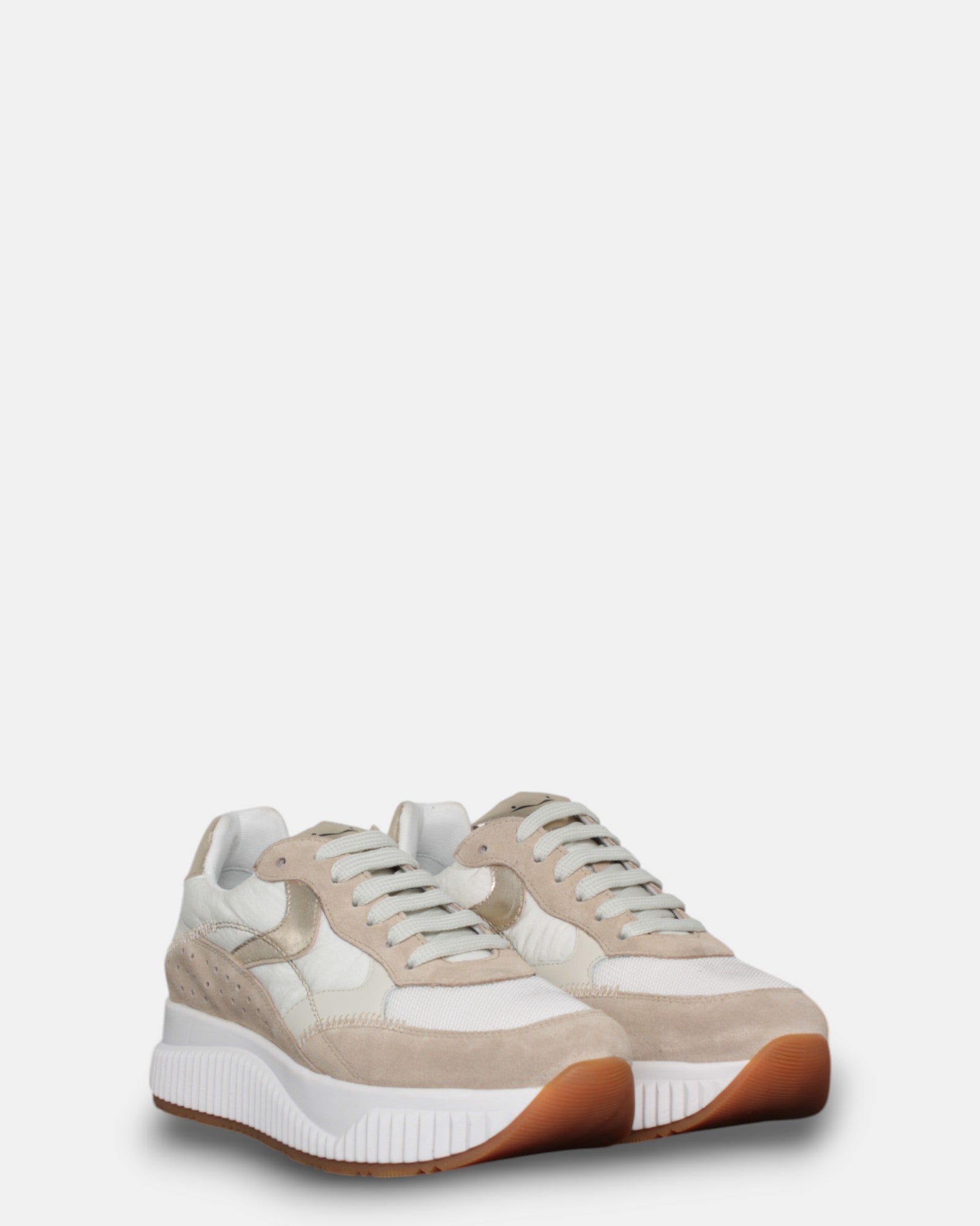 SNEAKERS Beige Voile Blanche