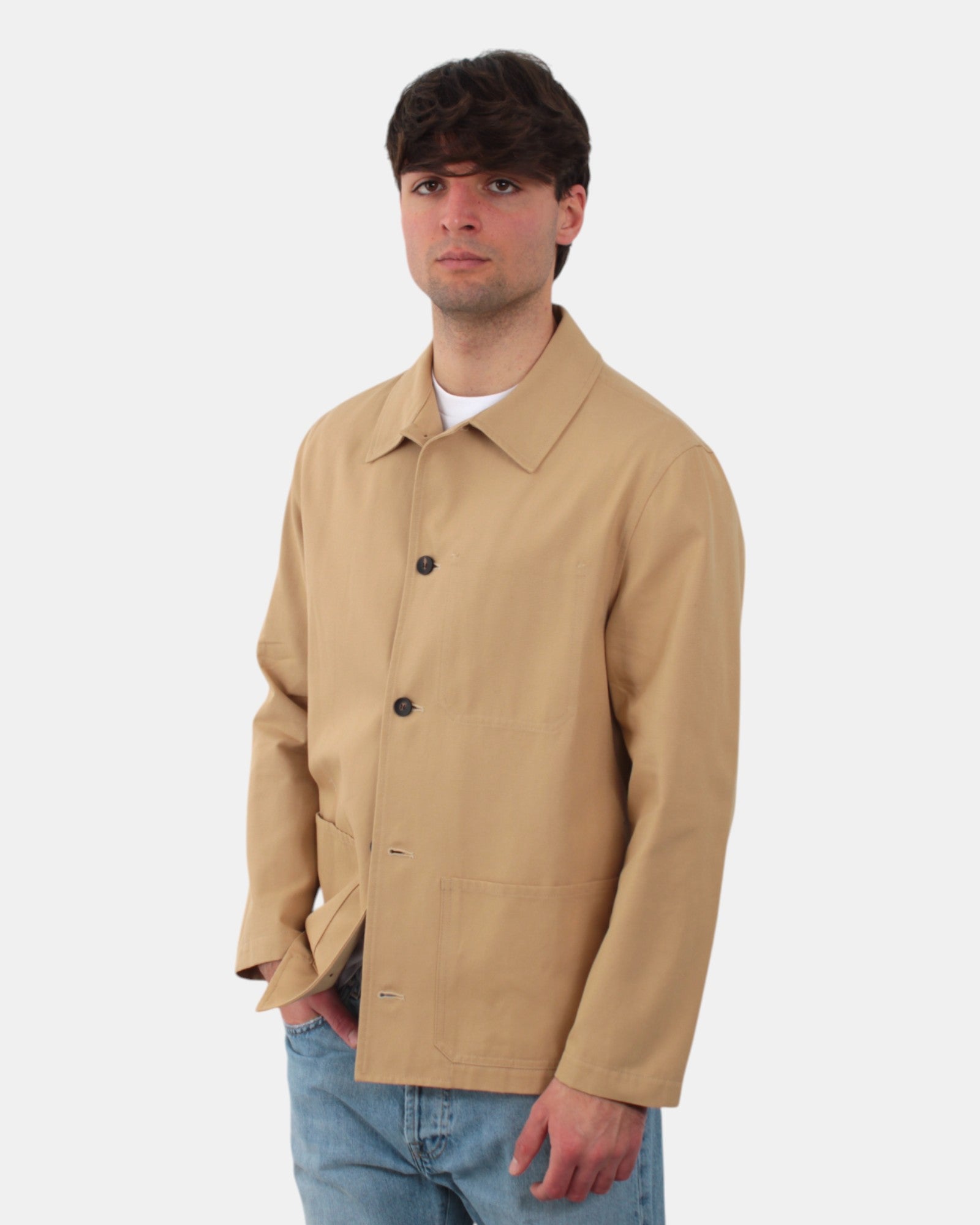 OVER SHIRT Beige White Sand