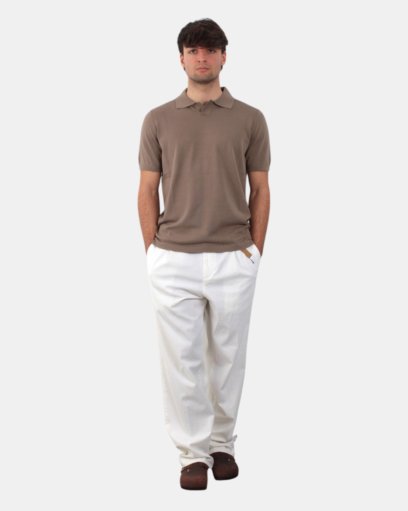 PANTALONI CON COULISSE Bianco White Sand