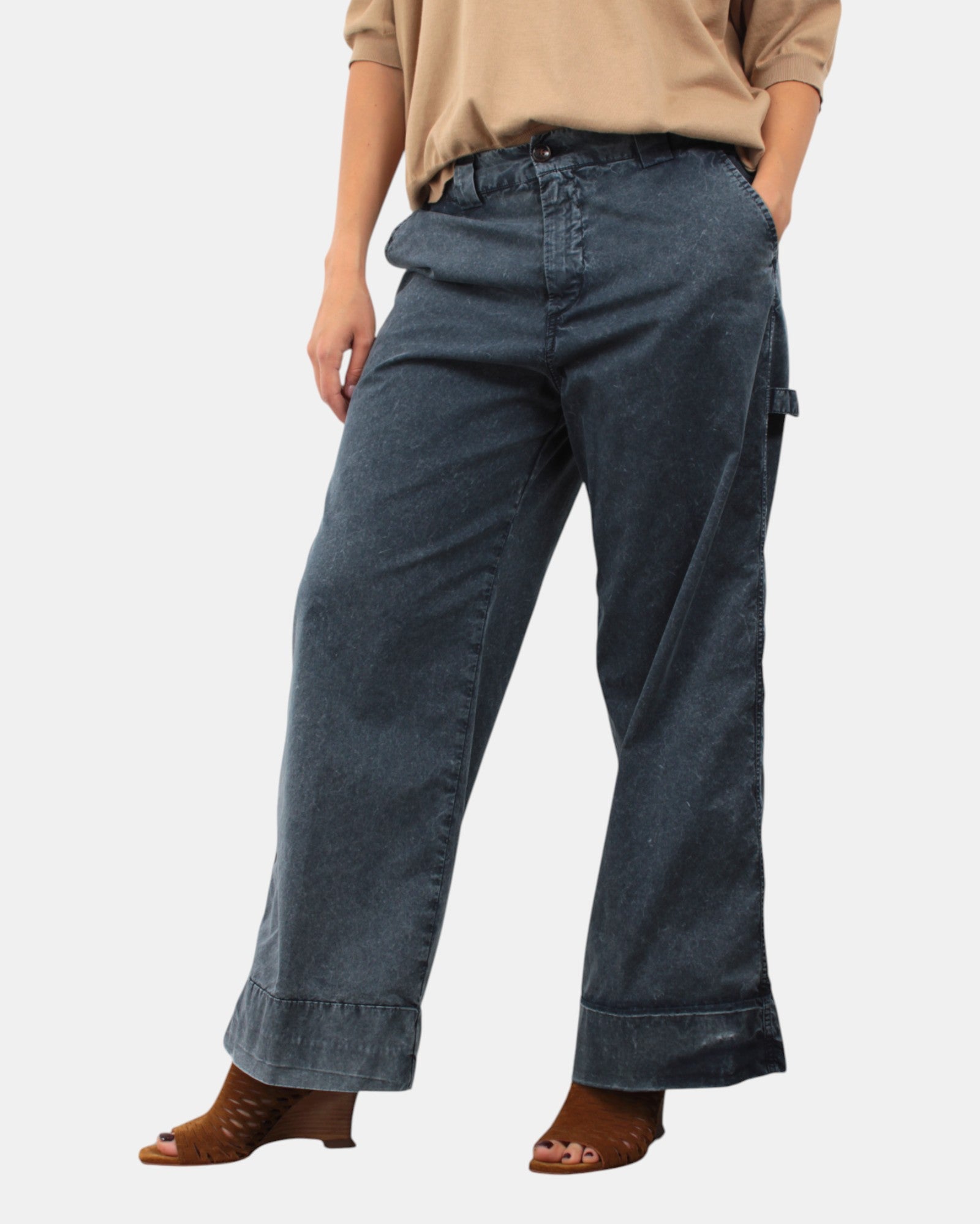 PANTALONI CON COULISSE Blu White Sand