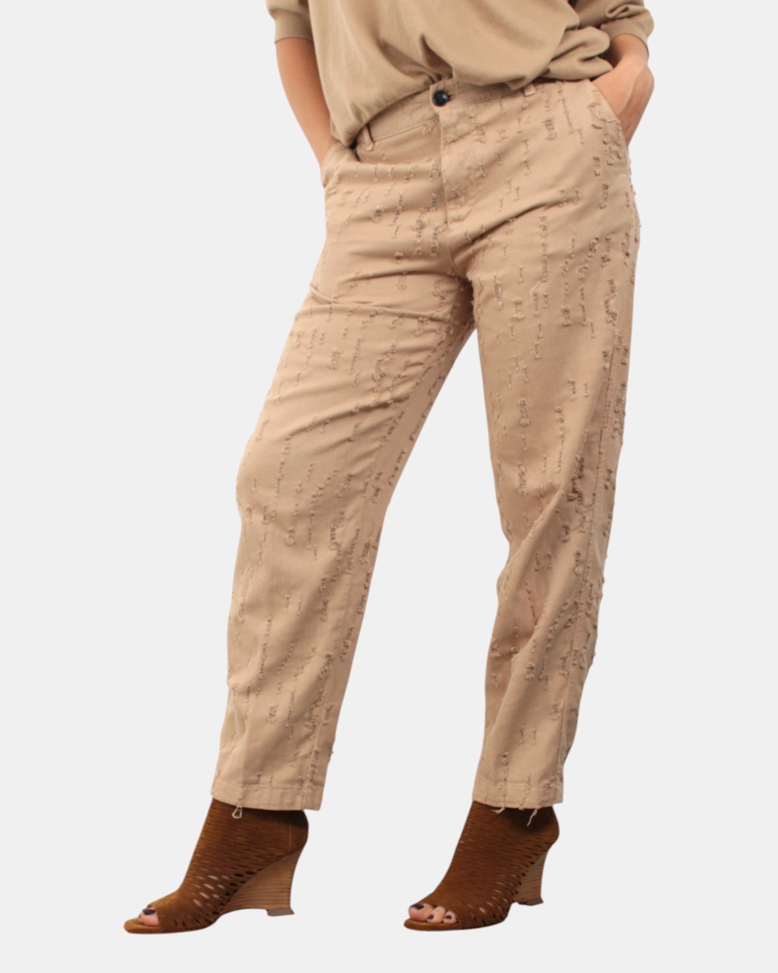 PANTALONI CON COULISSE Beige White Sand