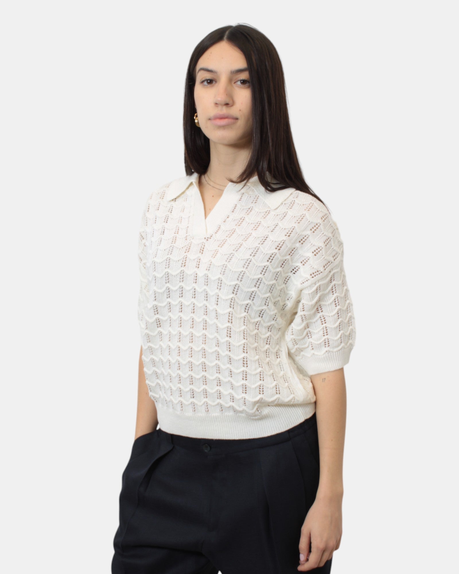 POLO A MANICA CORTA Bianco Daniele Fiesoli Collezione N_ø1