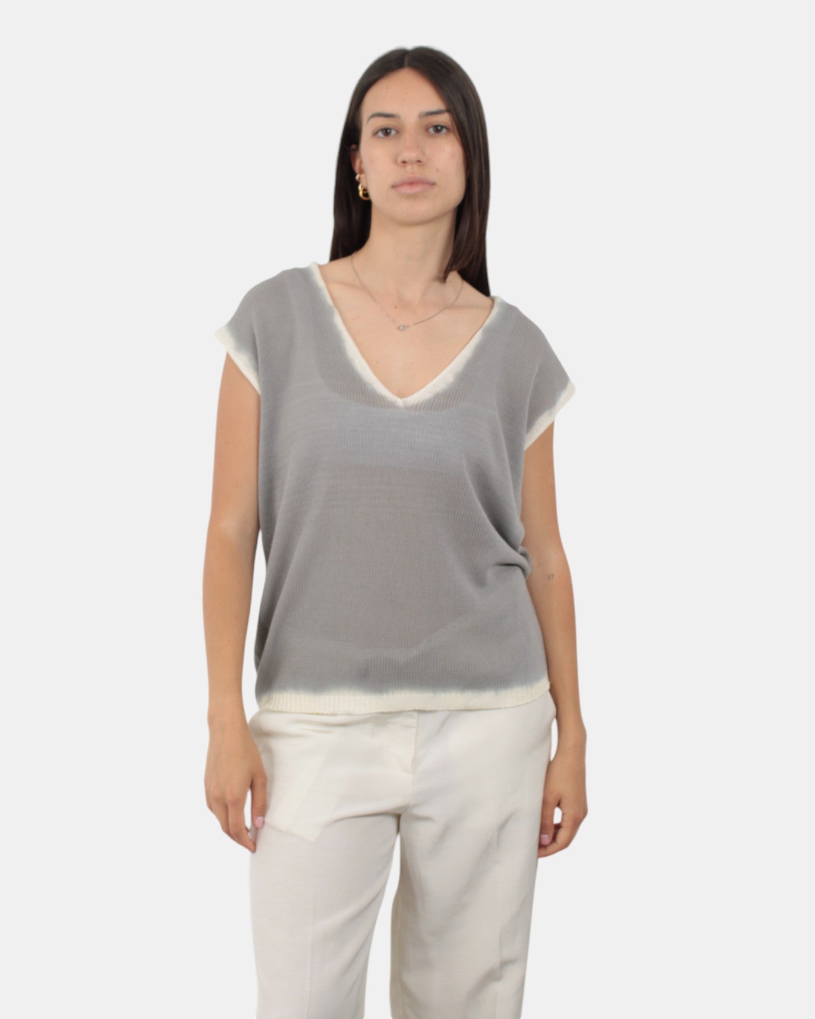MAGLIE A V Grigio Jucca