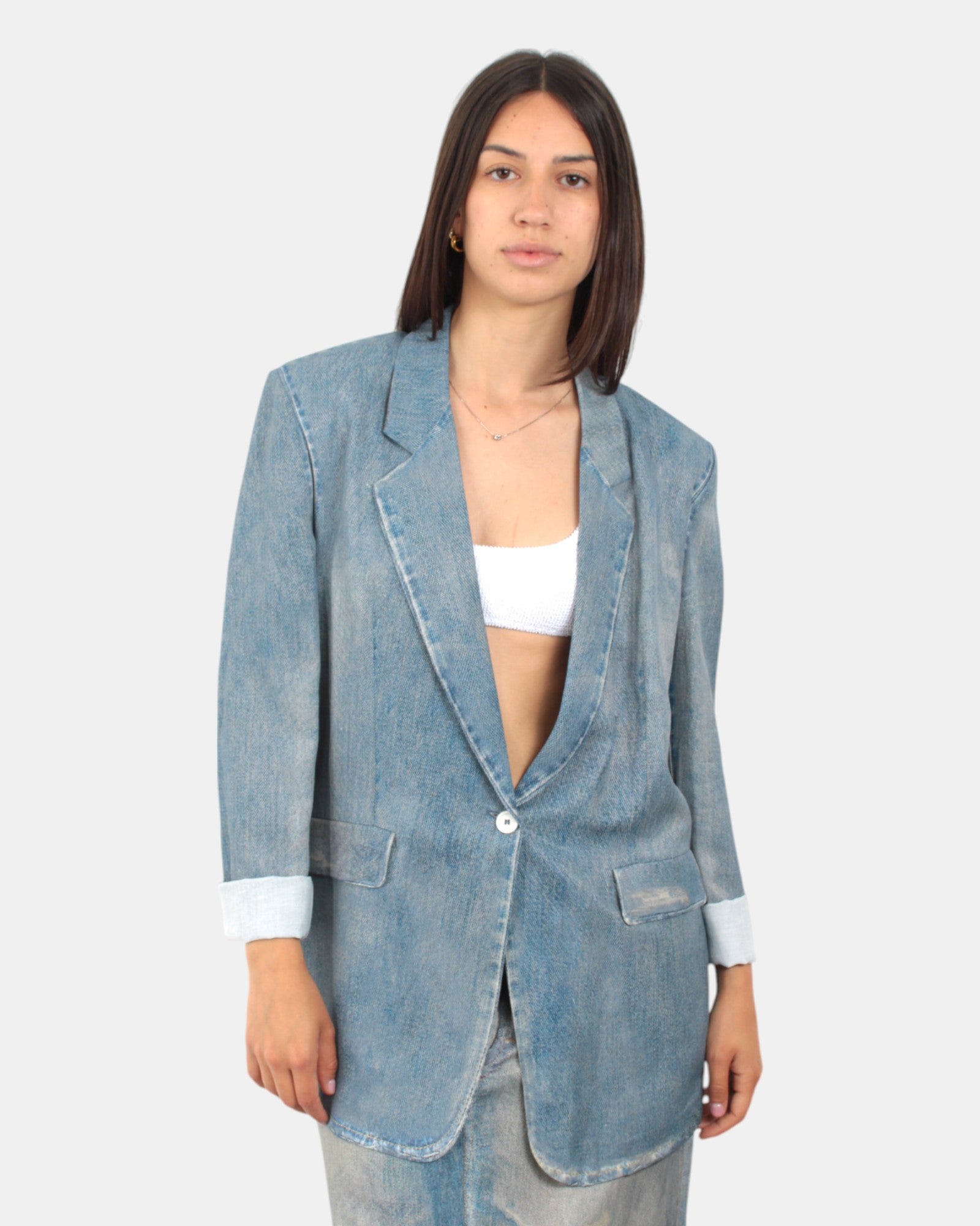 BLAZER MONOPETTO Blu Jucca