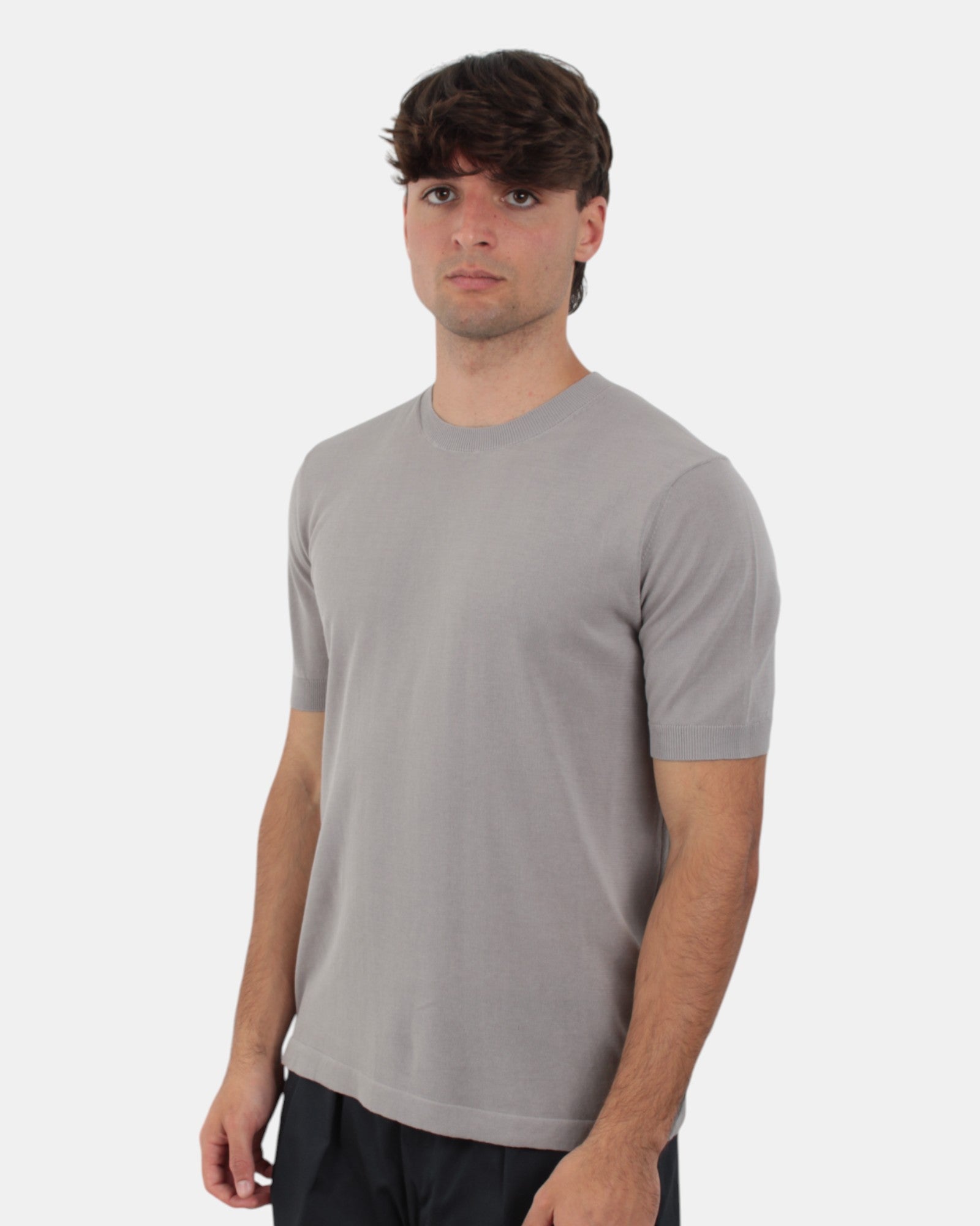 GIROCOLLO MANICA CORTA Grigio Della Spiga