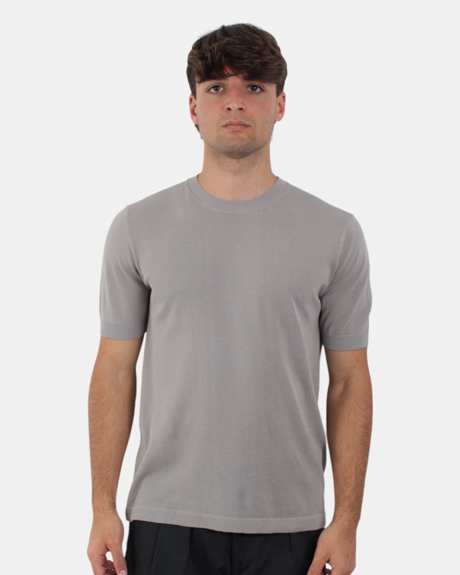 GIROCOLLO MANICA CORTA Grigio Della Spiga