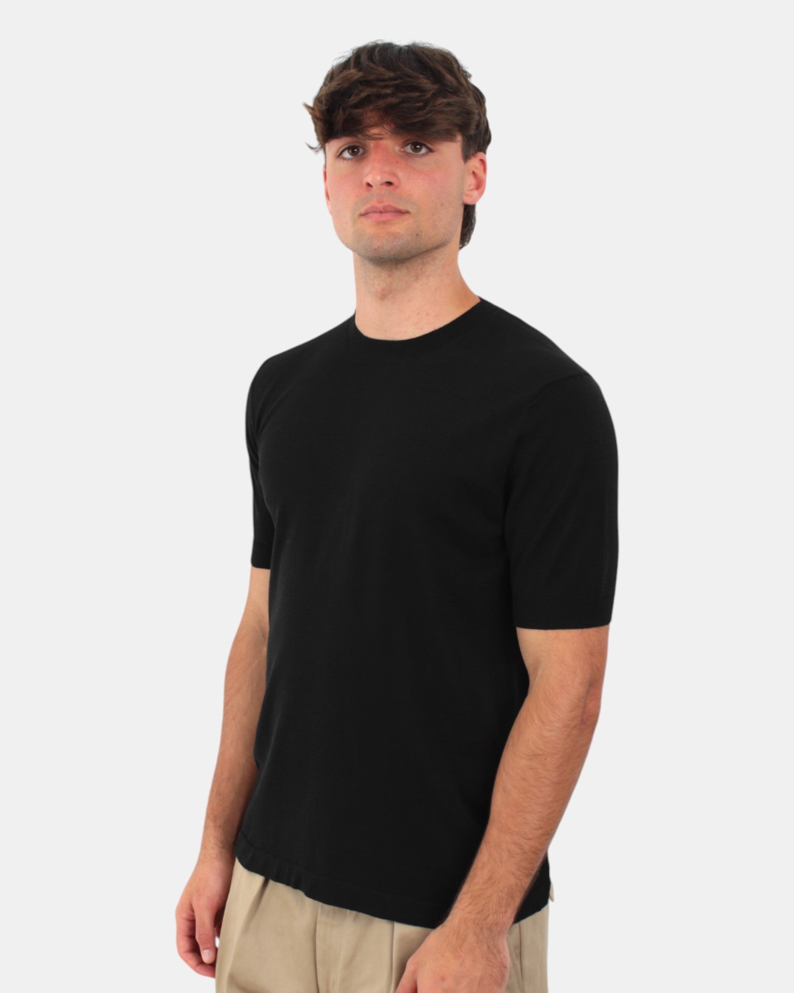 GIROCOLLO MANICA CORTA Nero Della Spiga