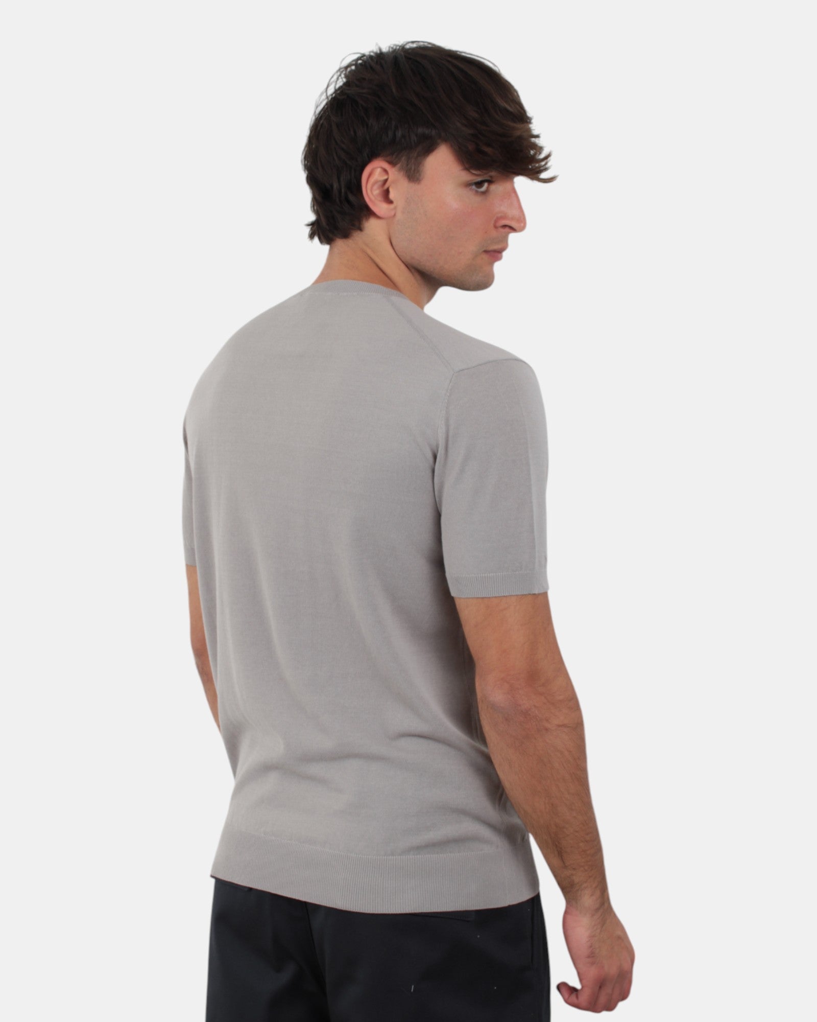GIROCOLLO MANICA CORTA Grigio Della Spiga