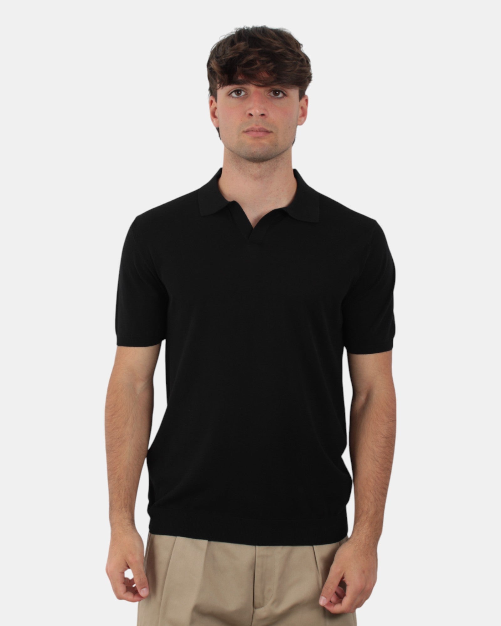 POLO A MANICA CORTA Nero Della Spiga