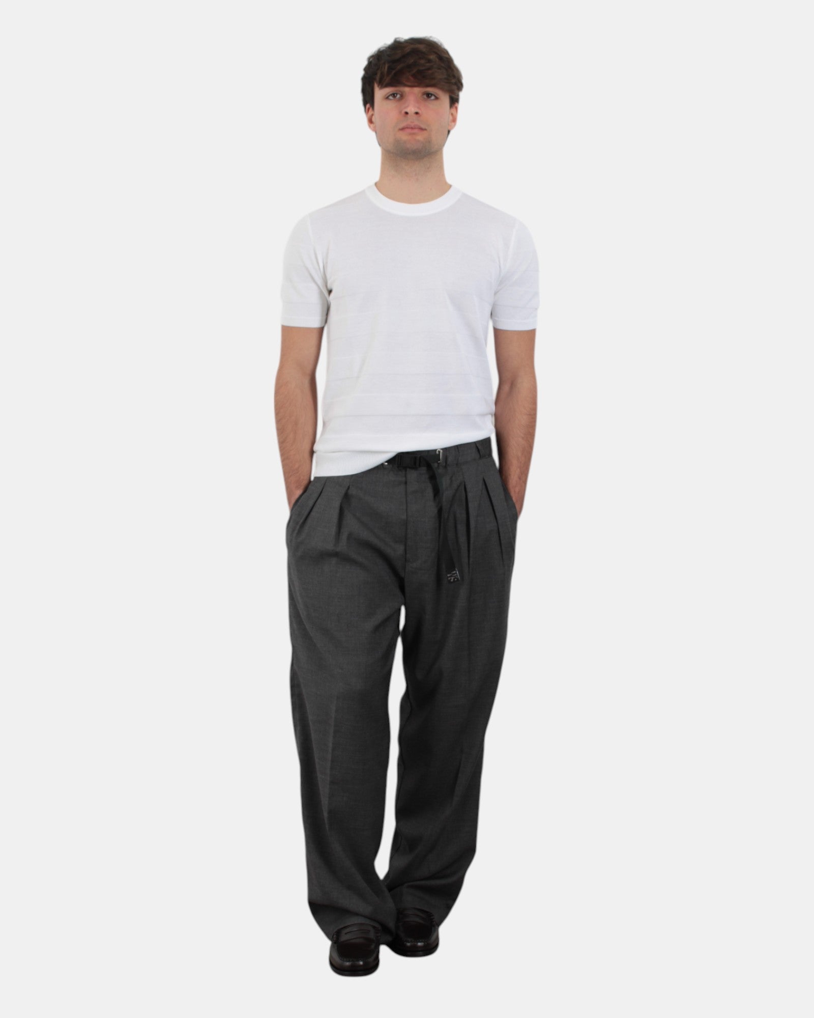 PANTALONI CON COULISSE Grigio White Sand