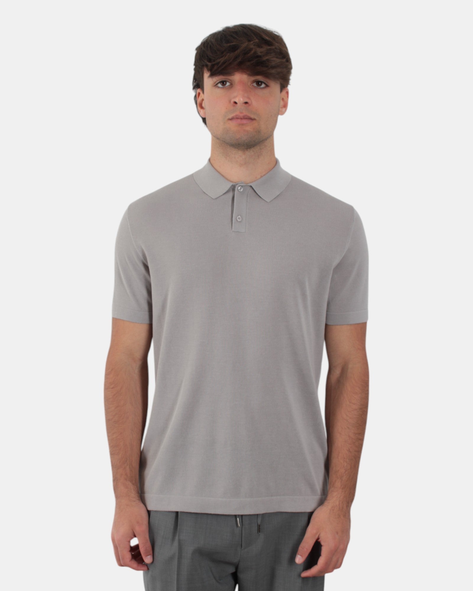 POLO A MANICA CORTA Argento Della Spiga