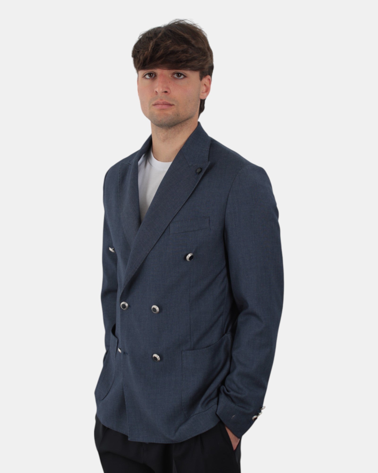 BLAZER DOPPIOPETTO Blu Bottega Marchigiana