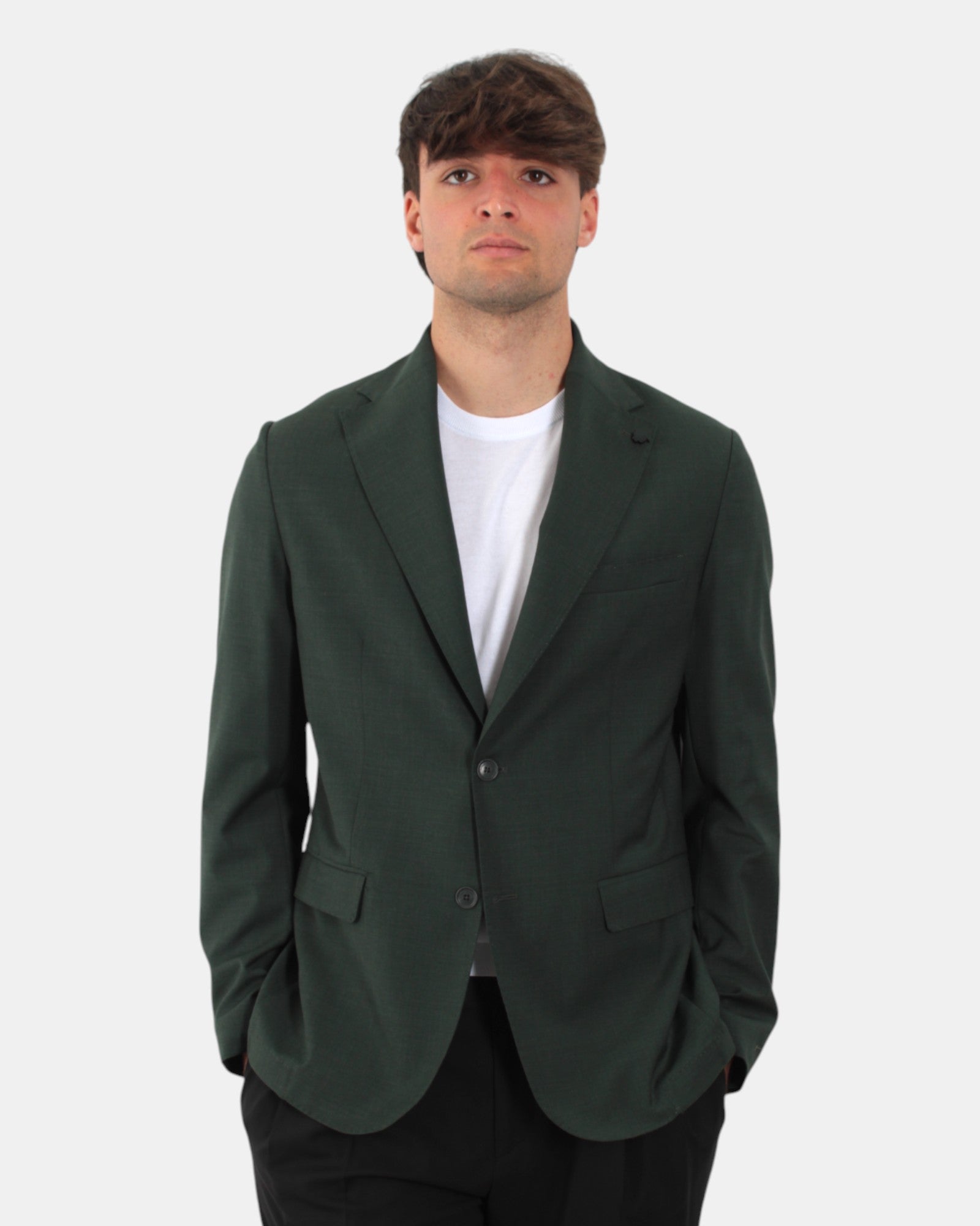 BLAZER MONOPETTO Verde Bottega Marchigiana