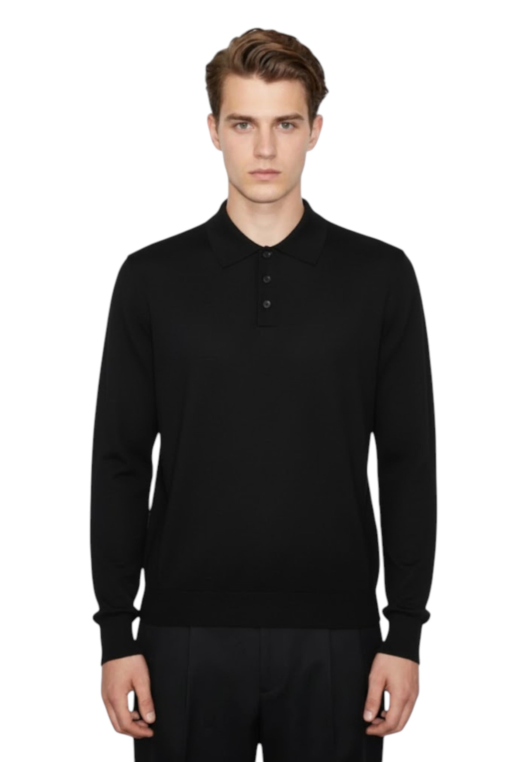 POLO A MANICA LUNGA Nero Altea