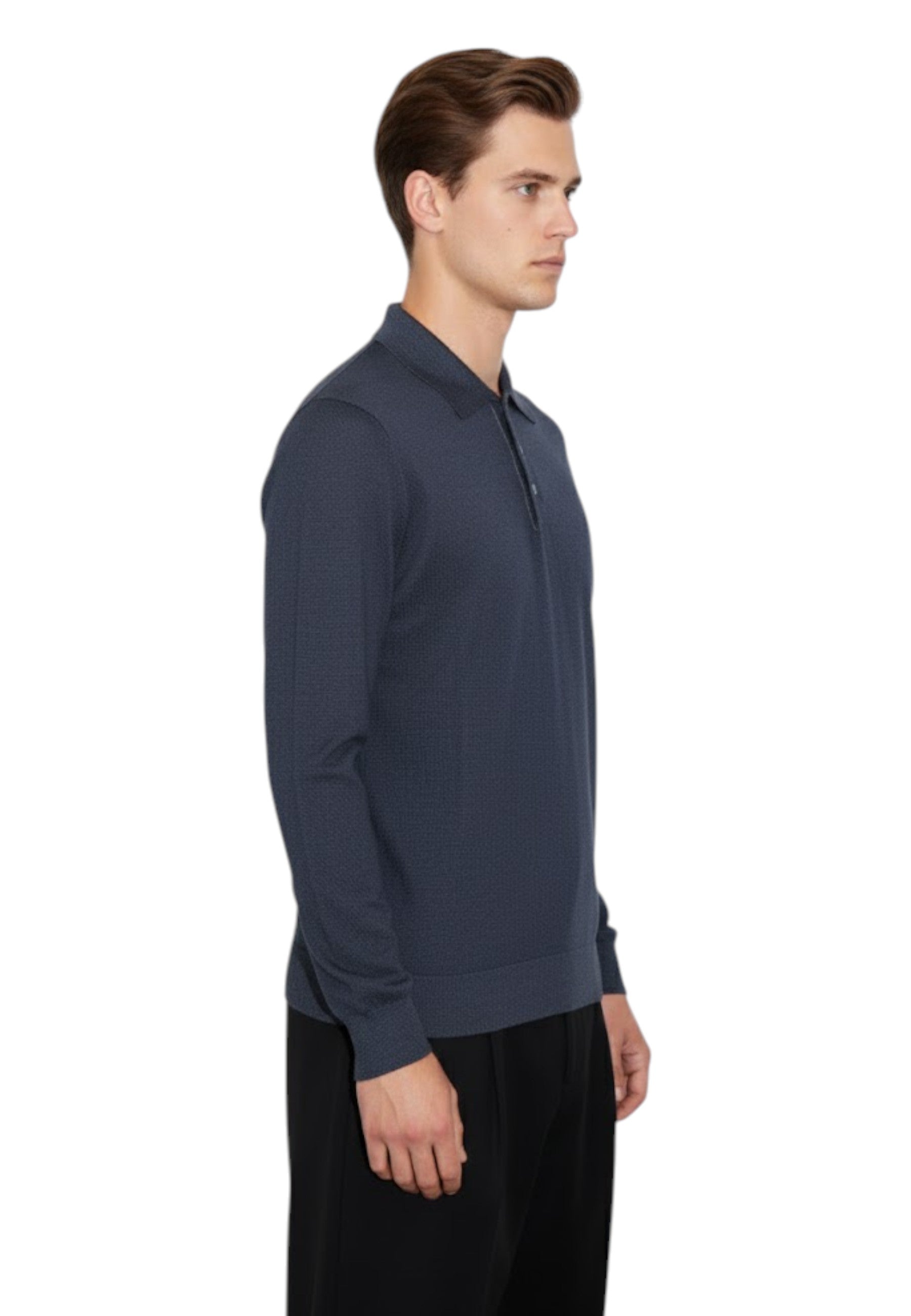 POLO A MANICA LUNGA Blu Altea