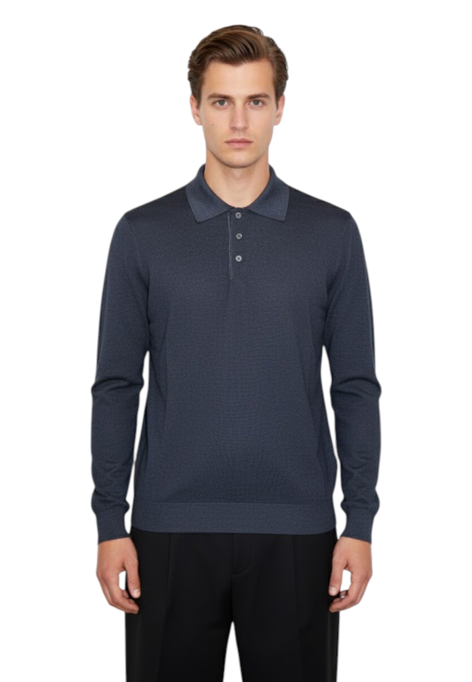 POLO A MANICA LUNGA Blu Altea