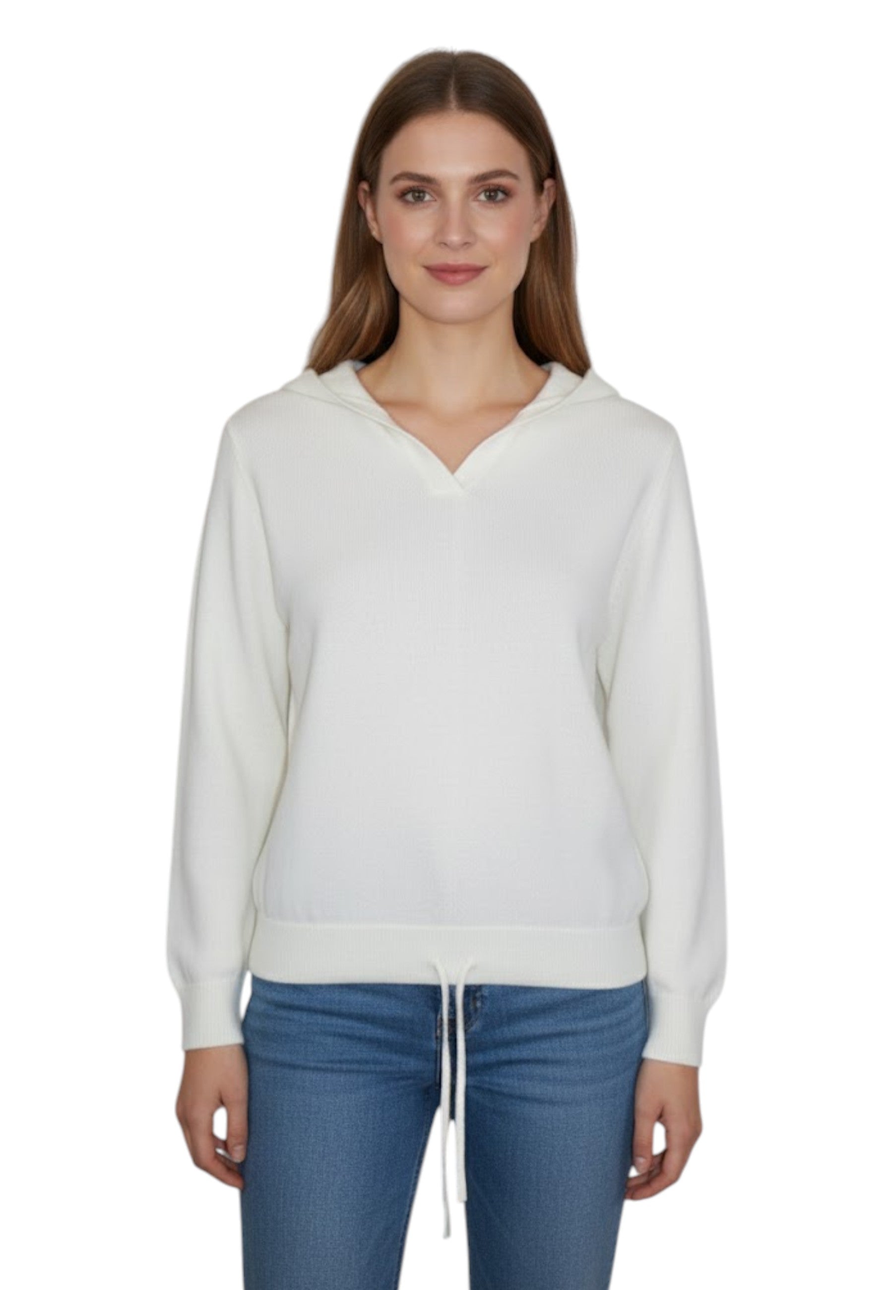 FELPE CON CAPPUCCIO Bianco Kangra