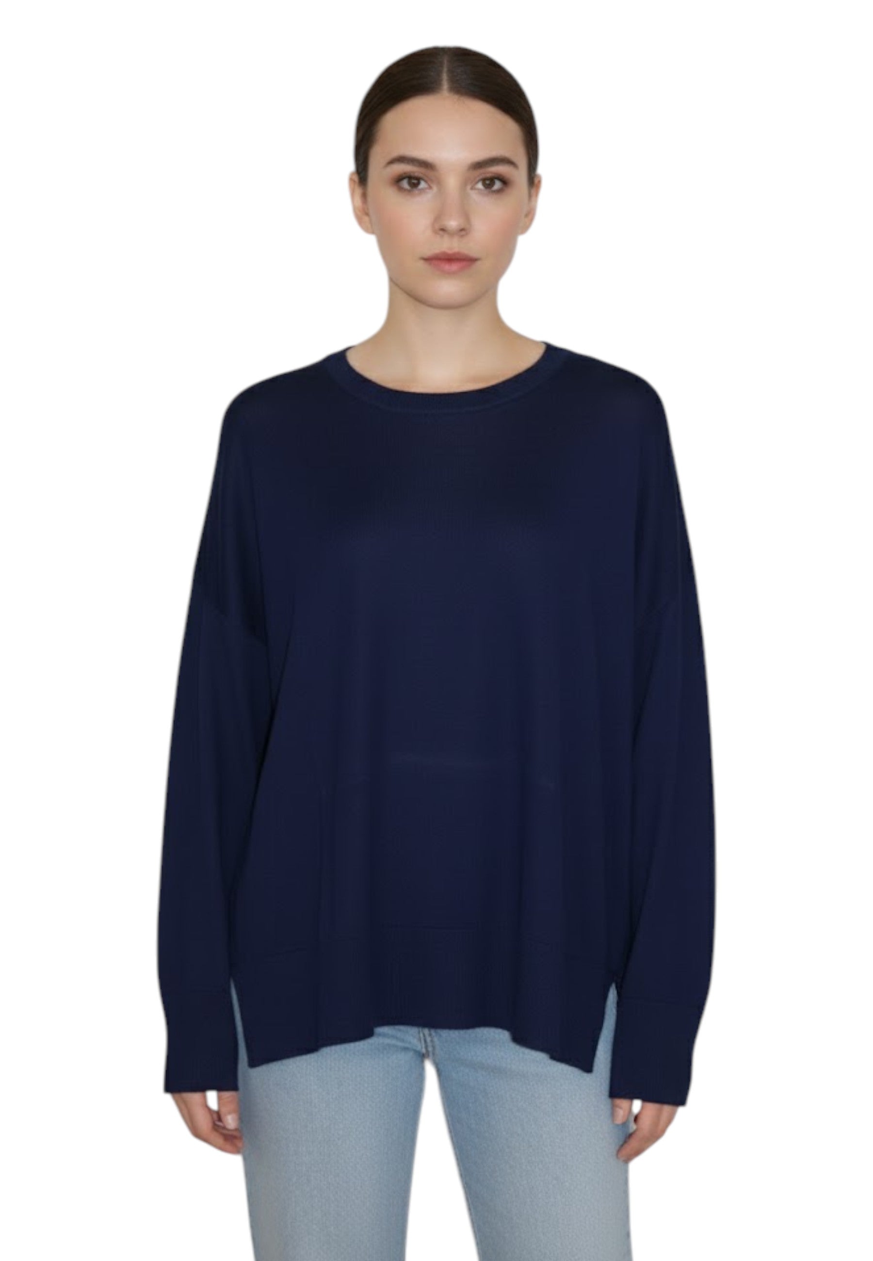 GIROCOLLO MANICA LUNGA Blu Kangra