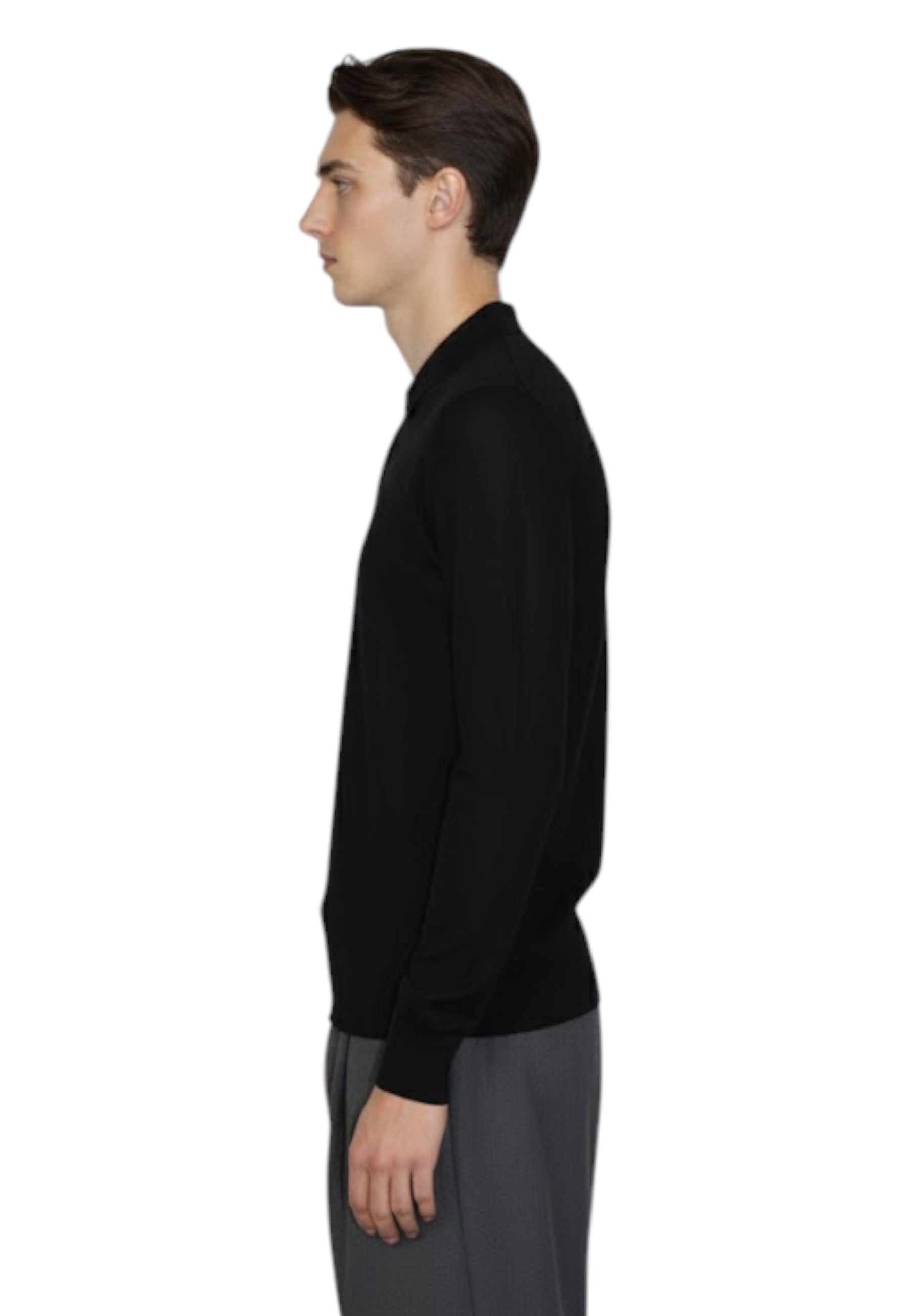 POLO MANICA LUNGA Nero Daniele Fiesoli