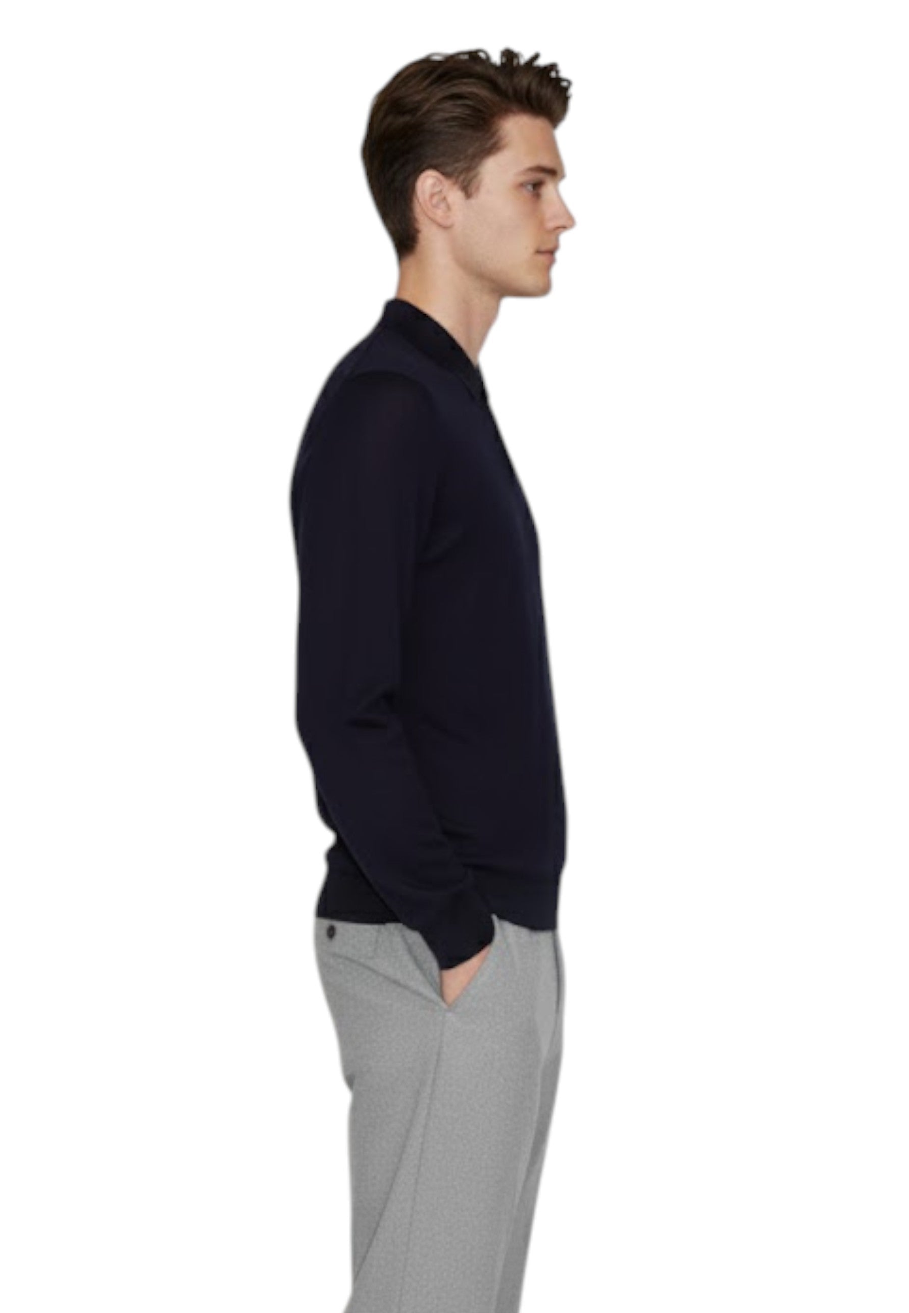 POLO MANICA LUNGA Blu Daniele Fiesoli