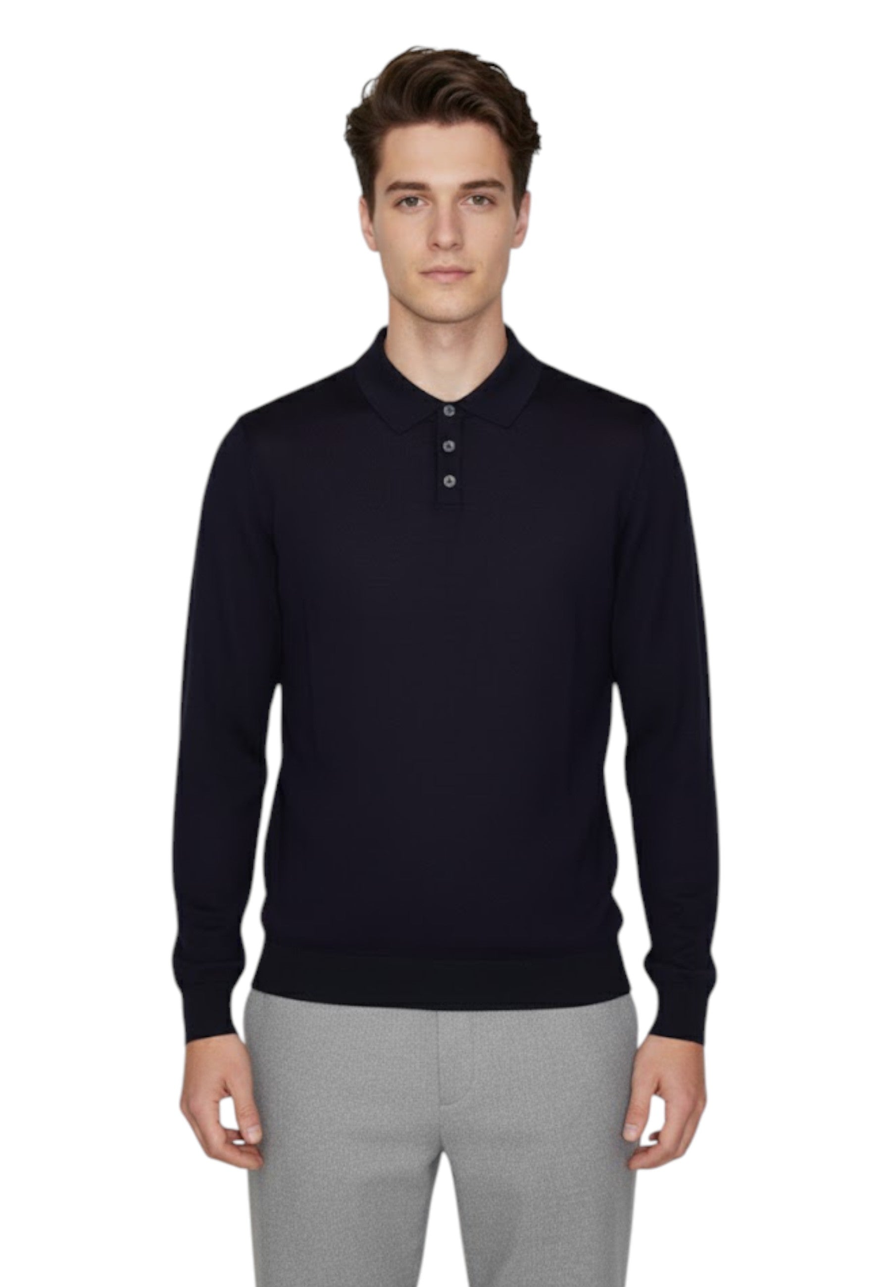 POLO MANICA LUNGA Blu Daniele Fiesoli