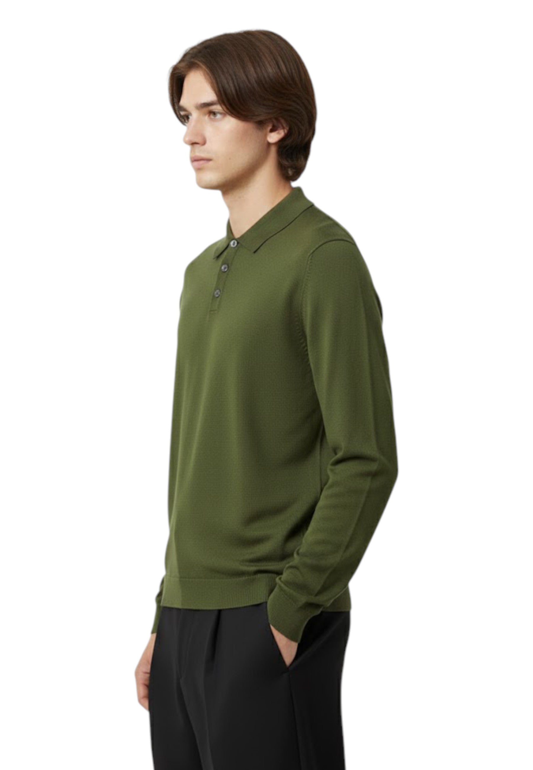 POLO MANICA LUNGA Verde Daniele Fiesoli