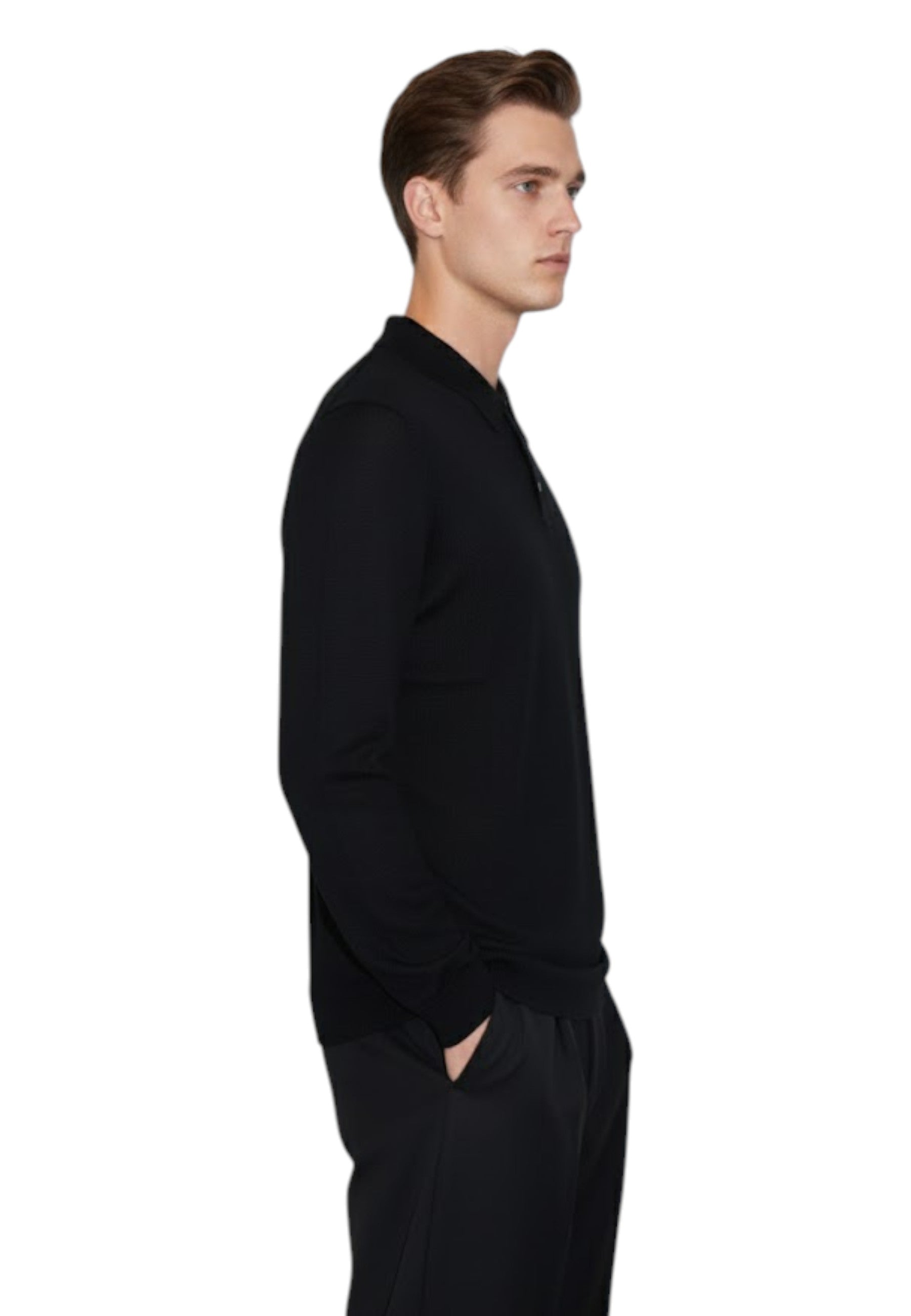 POLO MANICA LUNGA Nero Daniele Fiesoli