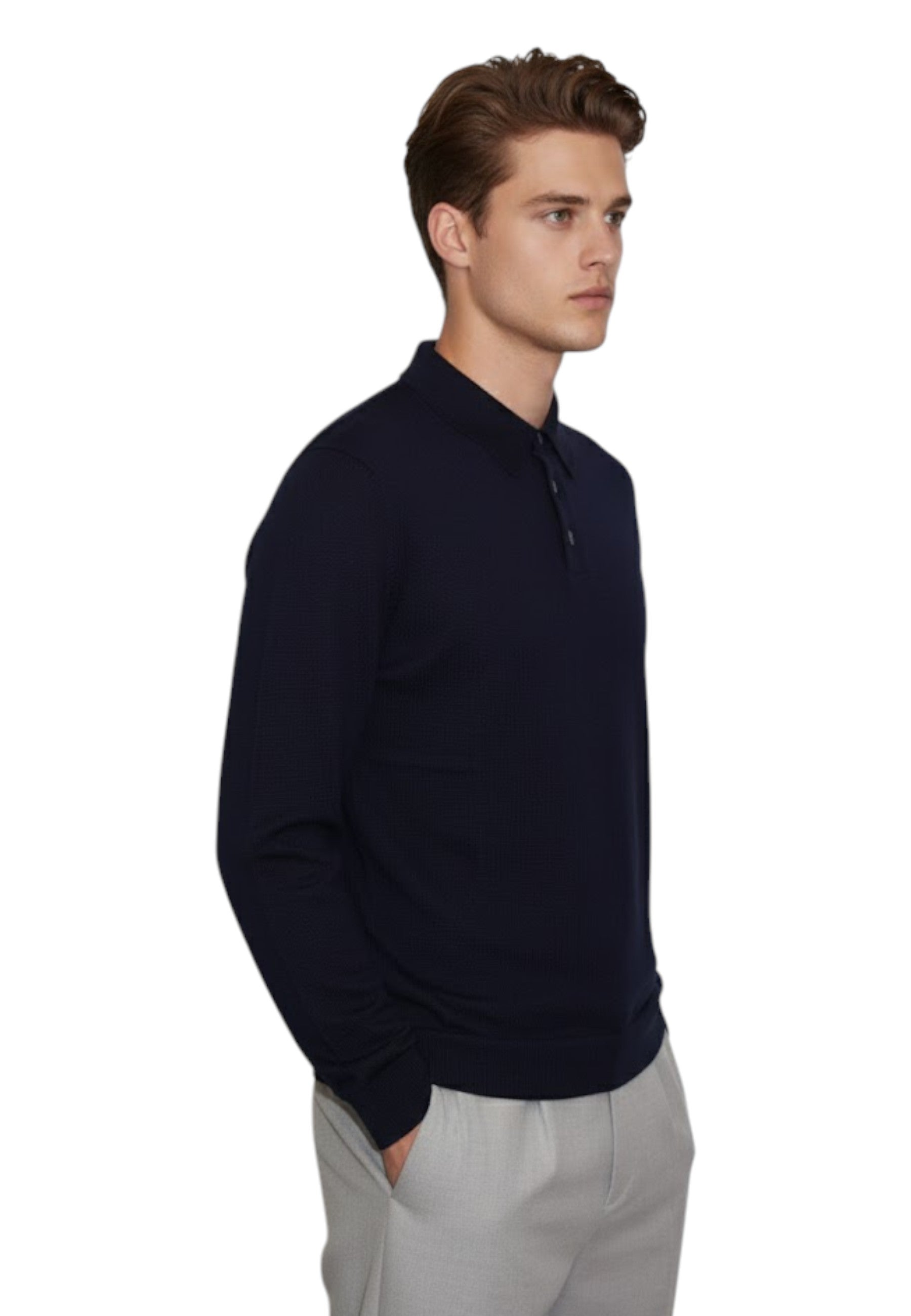 POLO MANICA LUNGA Blu Daniele Fiesoli