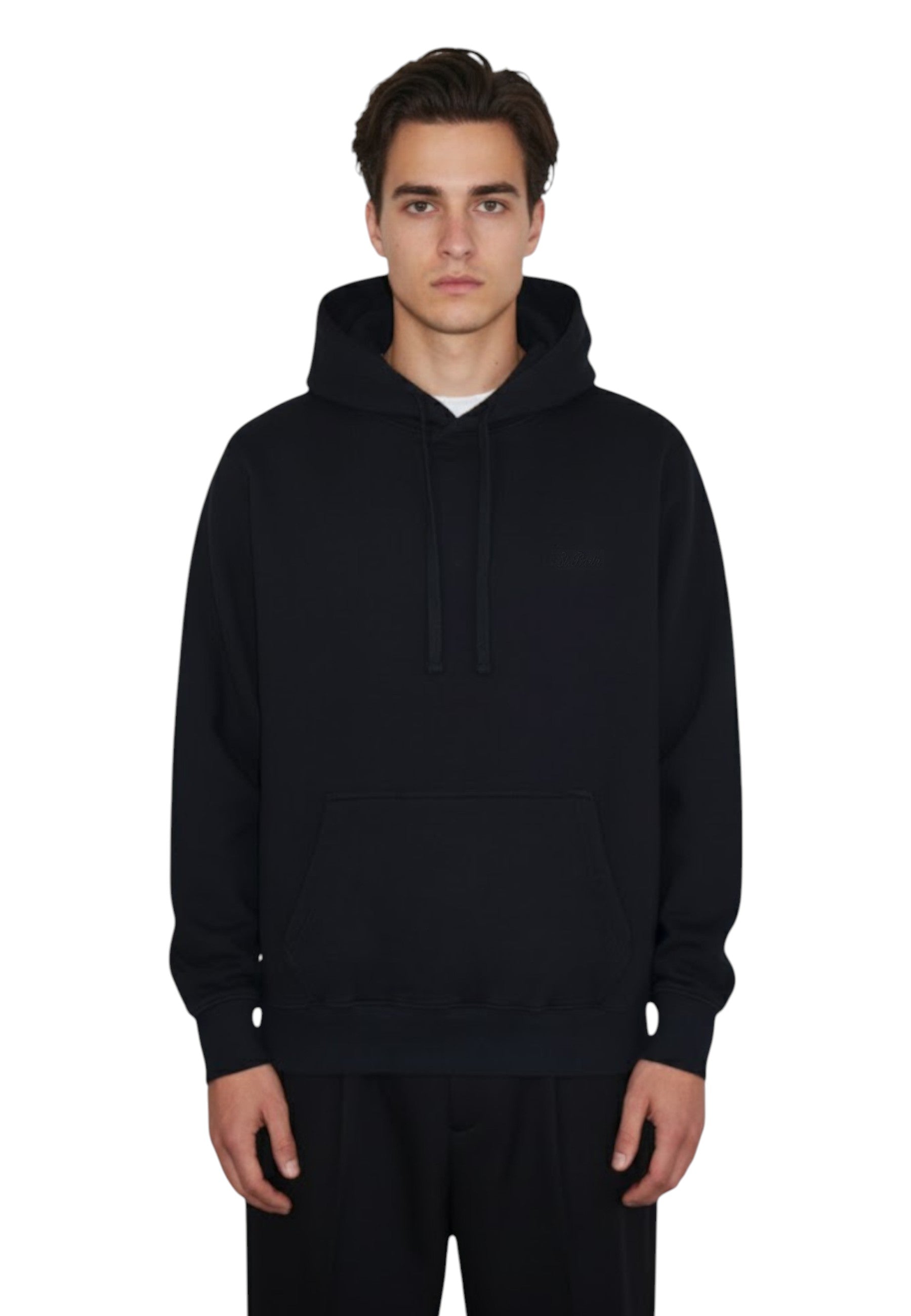 FELPE CON CAPPUCCIO Nero Mc2 Saint Barth