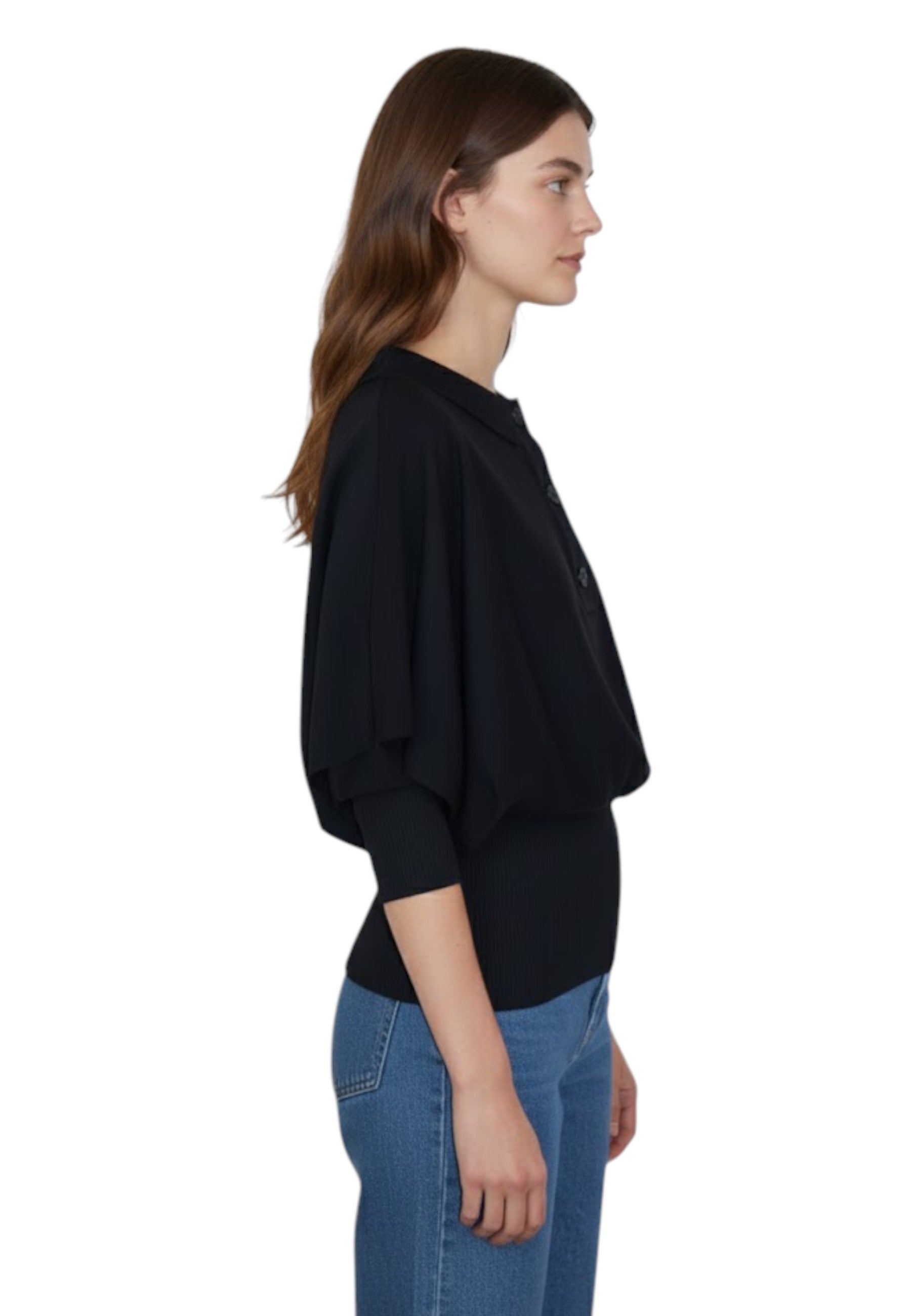 GIROCOLLO MANICA CORTA Nero Liviana Conti