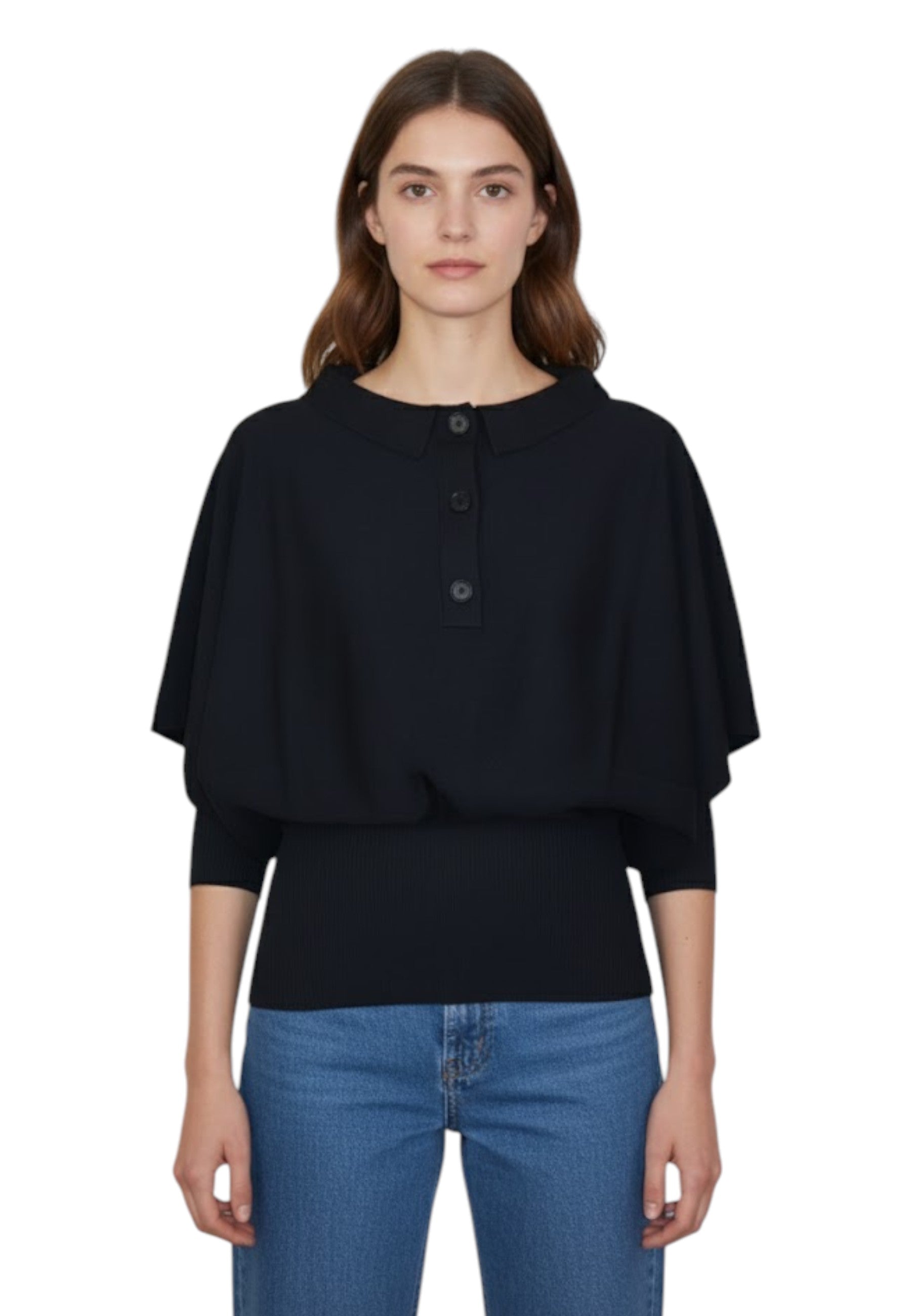 GIROCOLLO MANICA CORTA Nero Liviana Conti