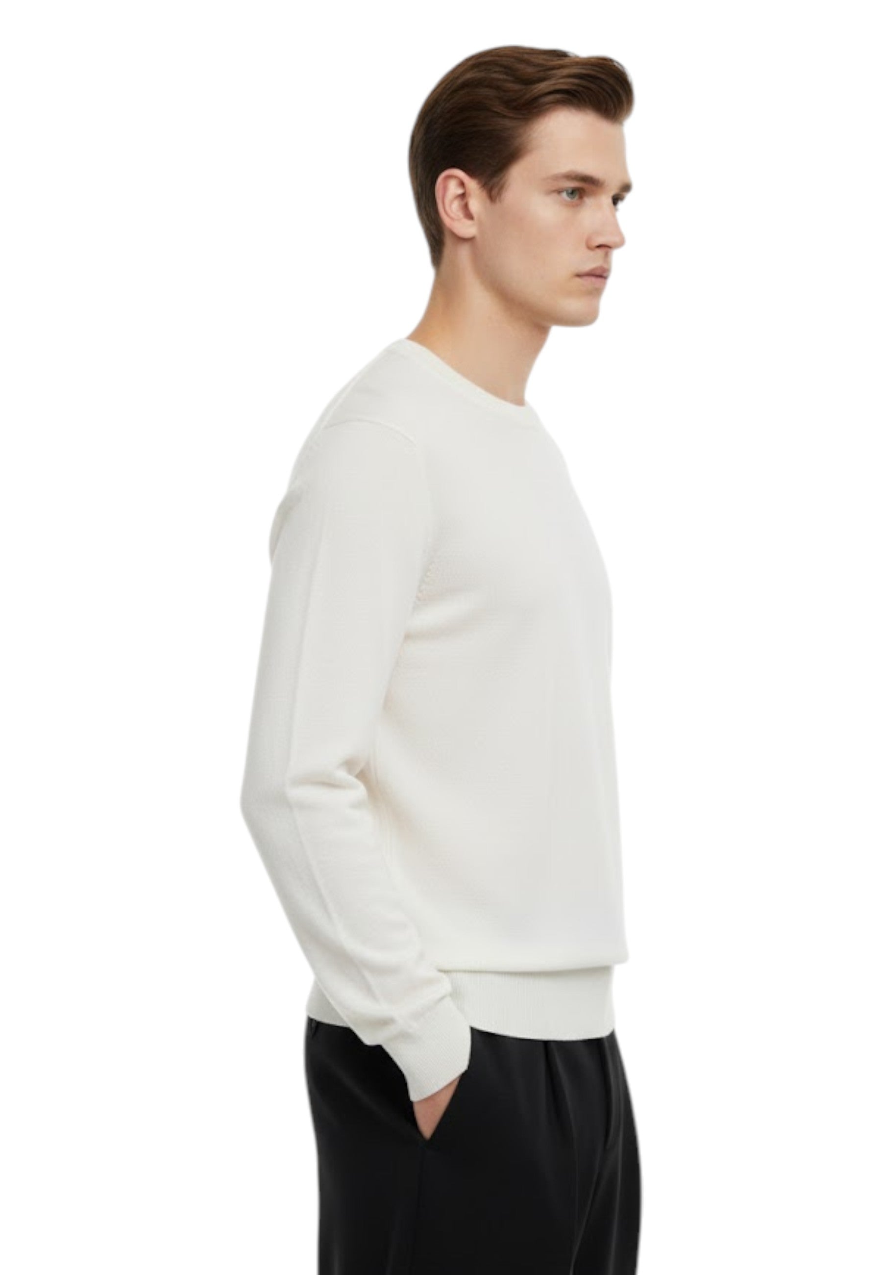 FELPA A GIROCOLLO Bianco Roy Roger's