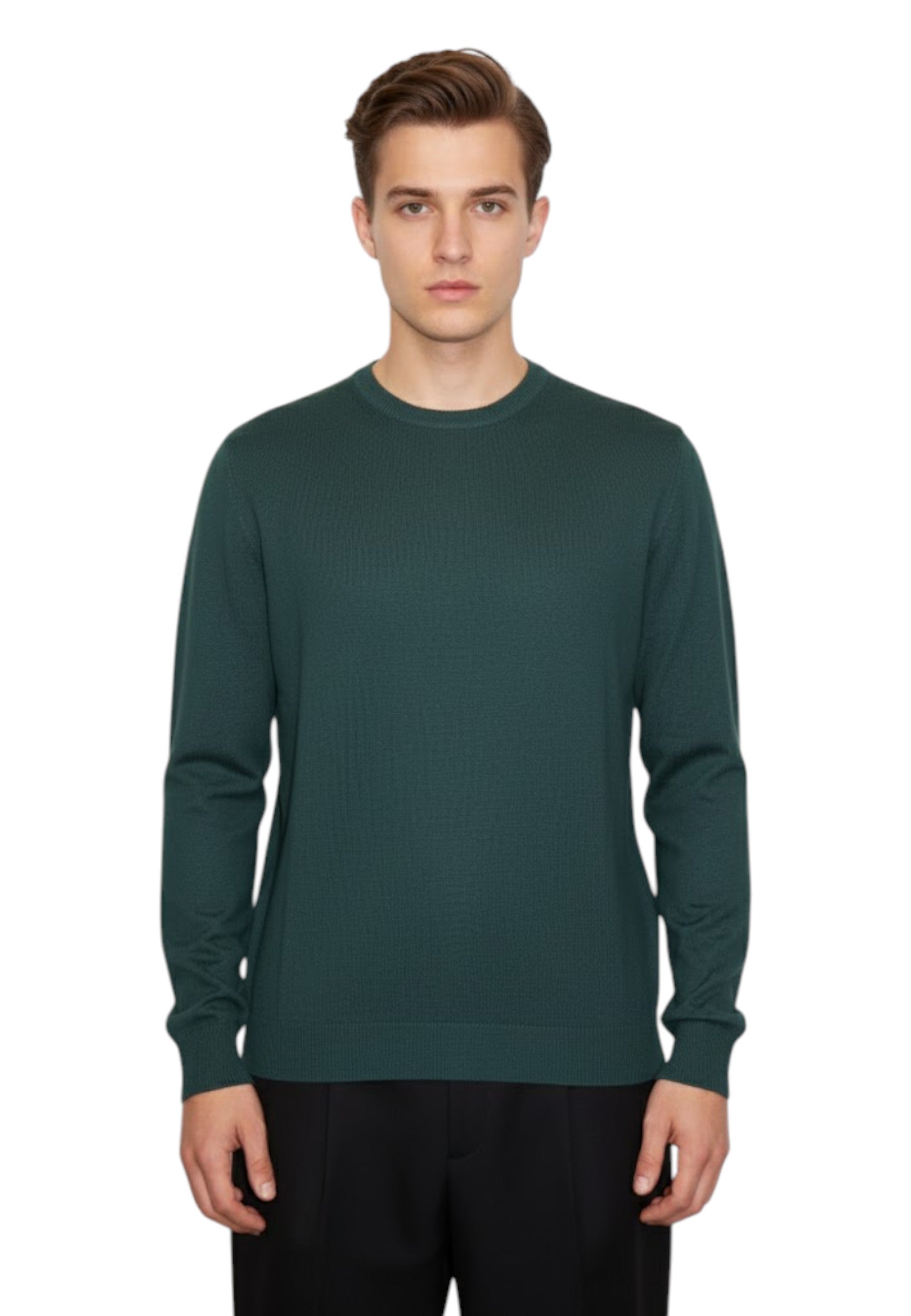 GIROCOLLO MANICA LUNGA Verde Blu Cashmere