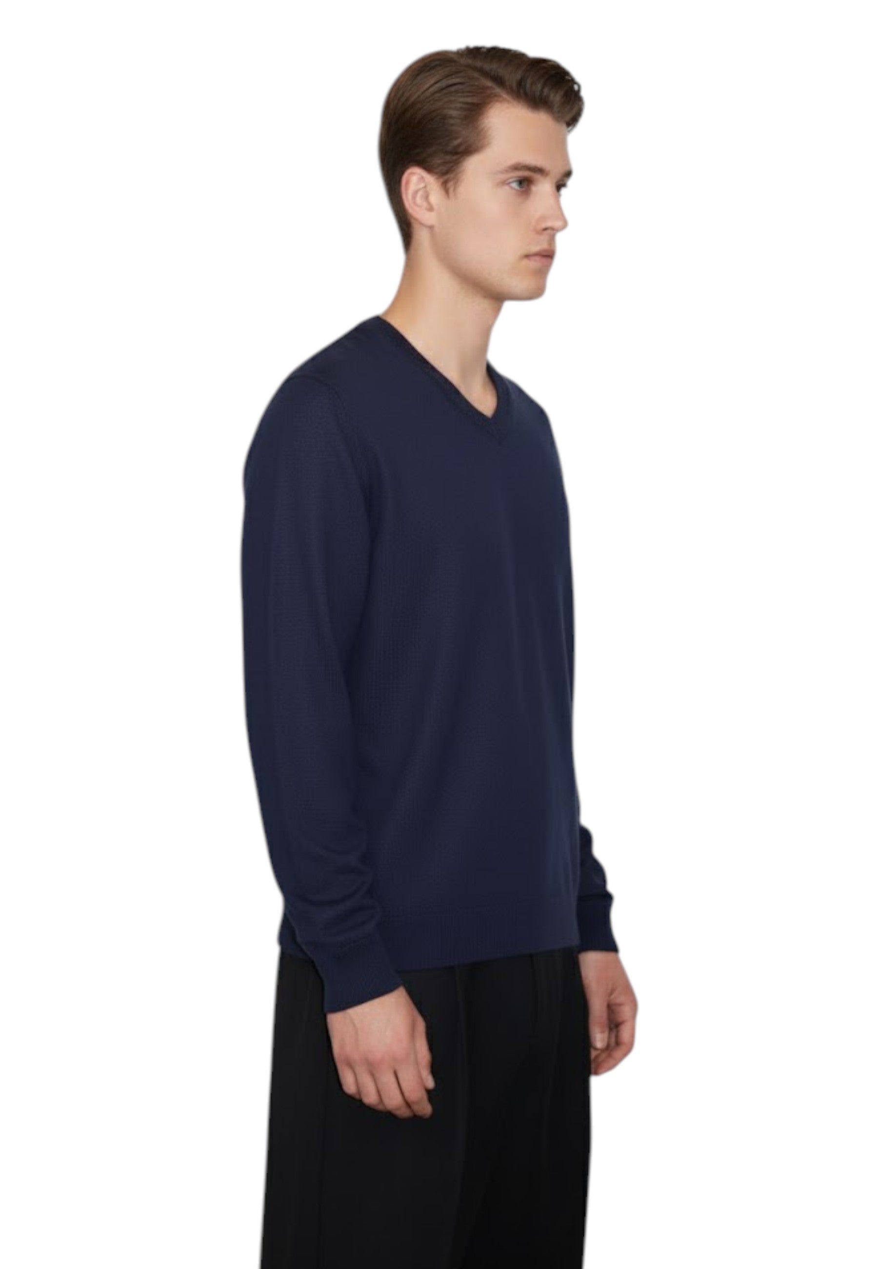MAGLIE A V Blu Blu Cashmere