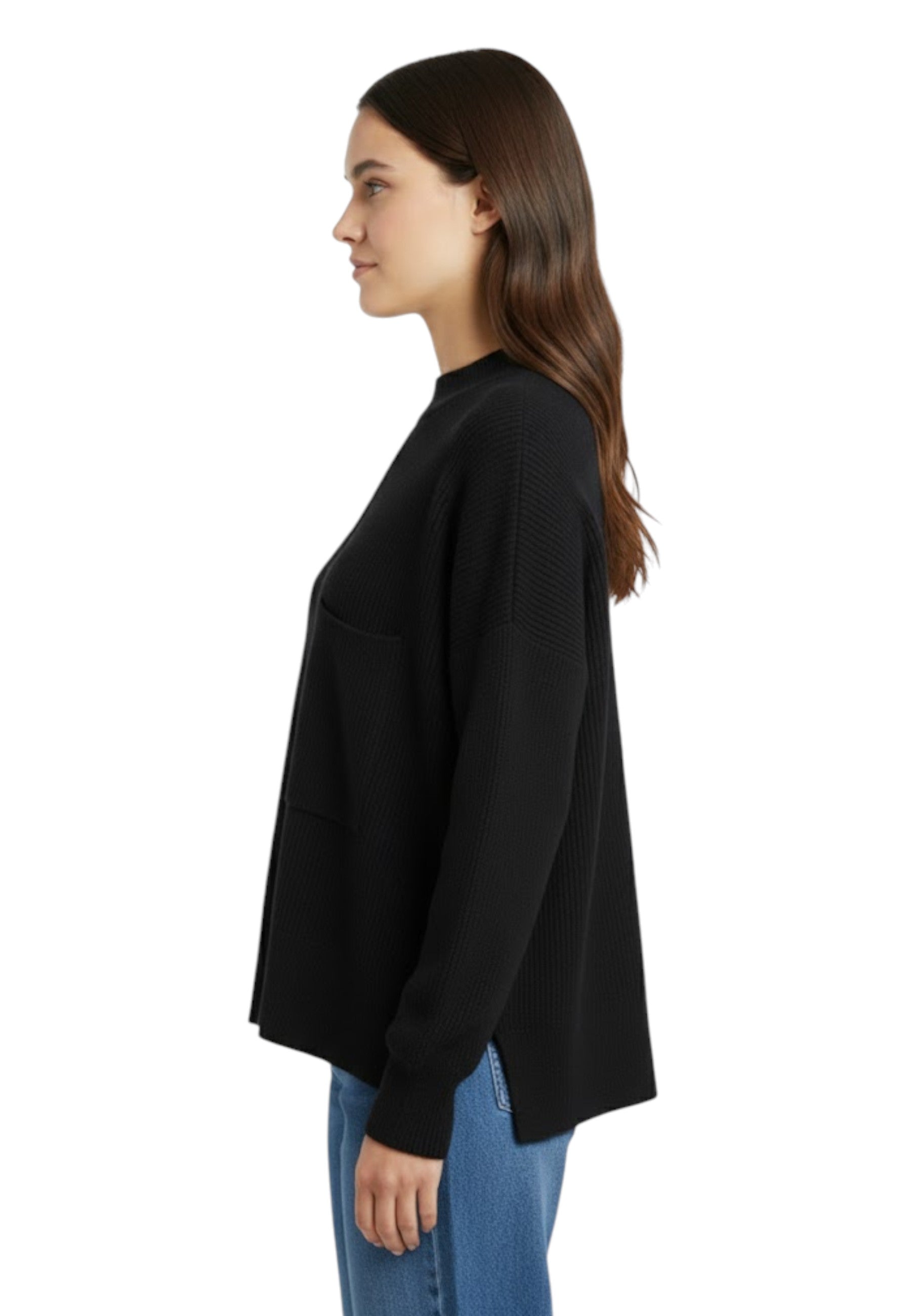 GIROCOLLO MANICA LUNGA Nero Jei-o Laboratorio