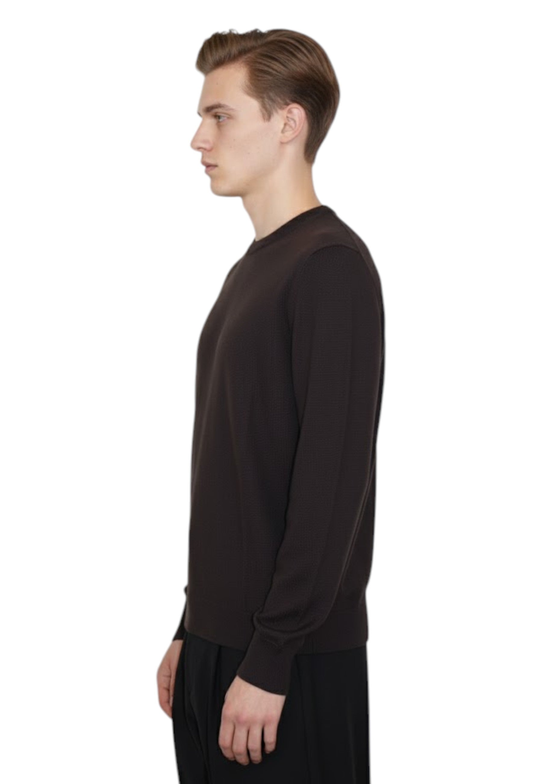 GIROCOLLO MANICA LUNGA Marrone Della Spiga