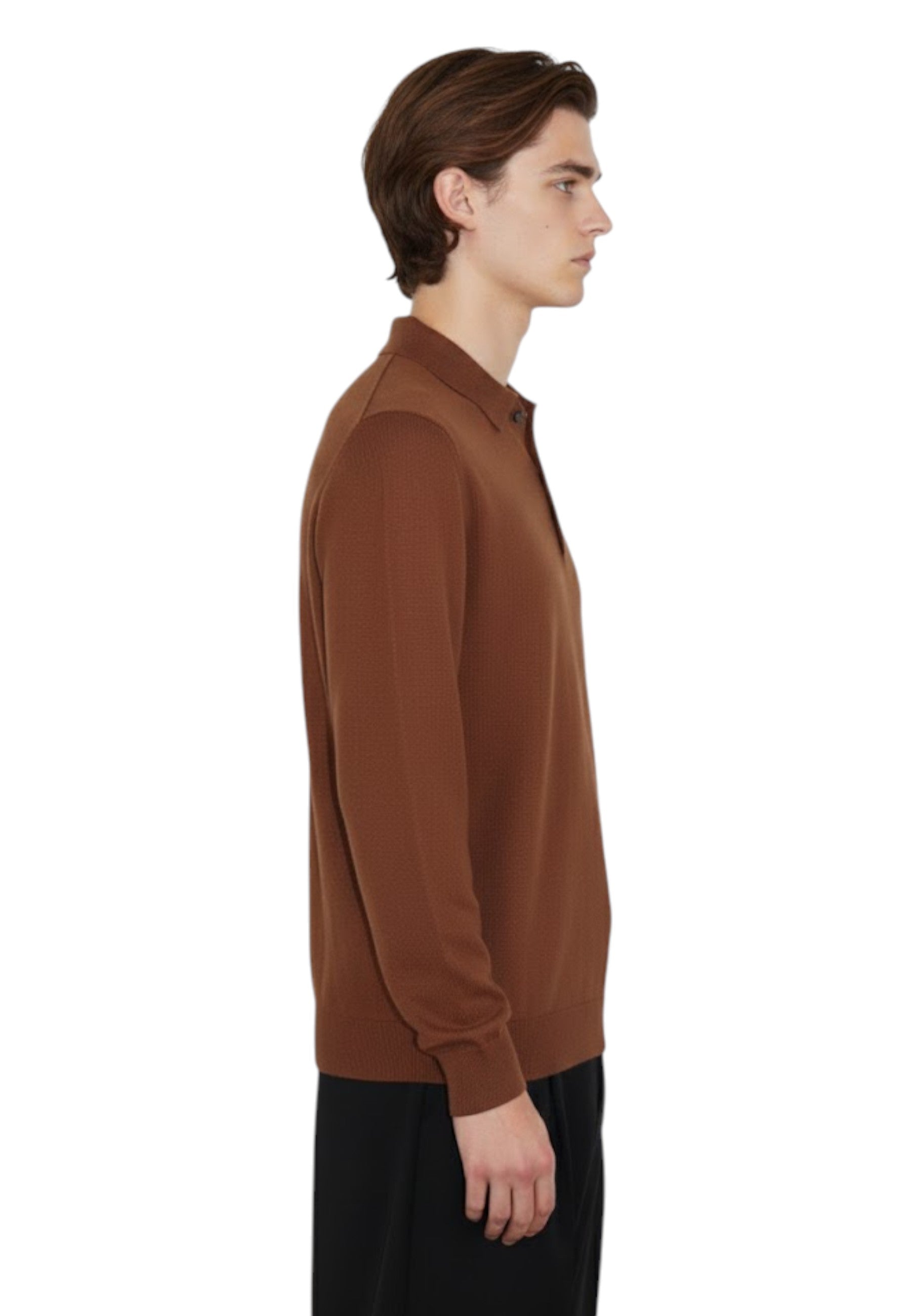 POLO A MANICA LUNGA Marrone Jean Paul