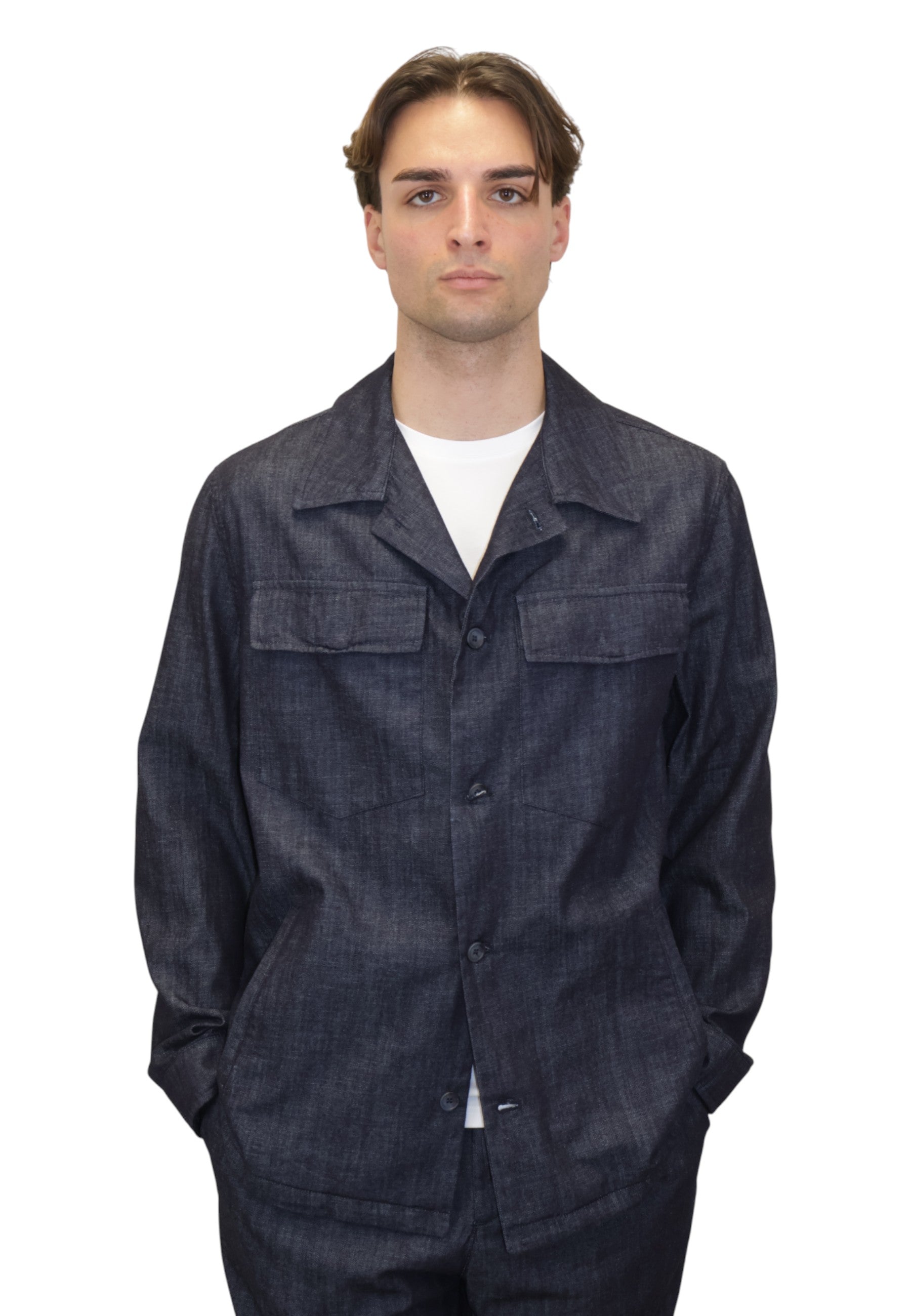OVERSHIRT Blu White Sand