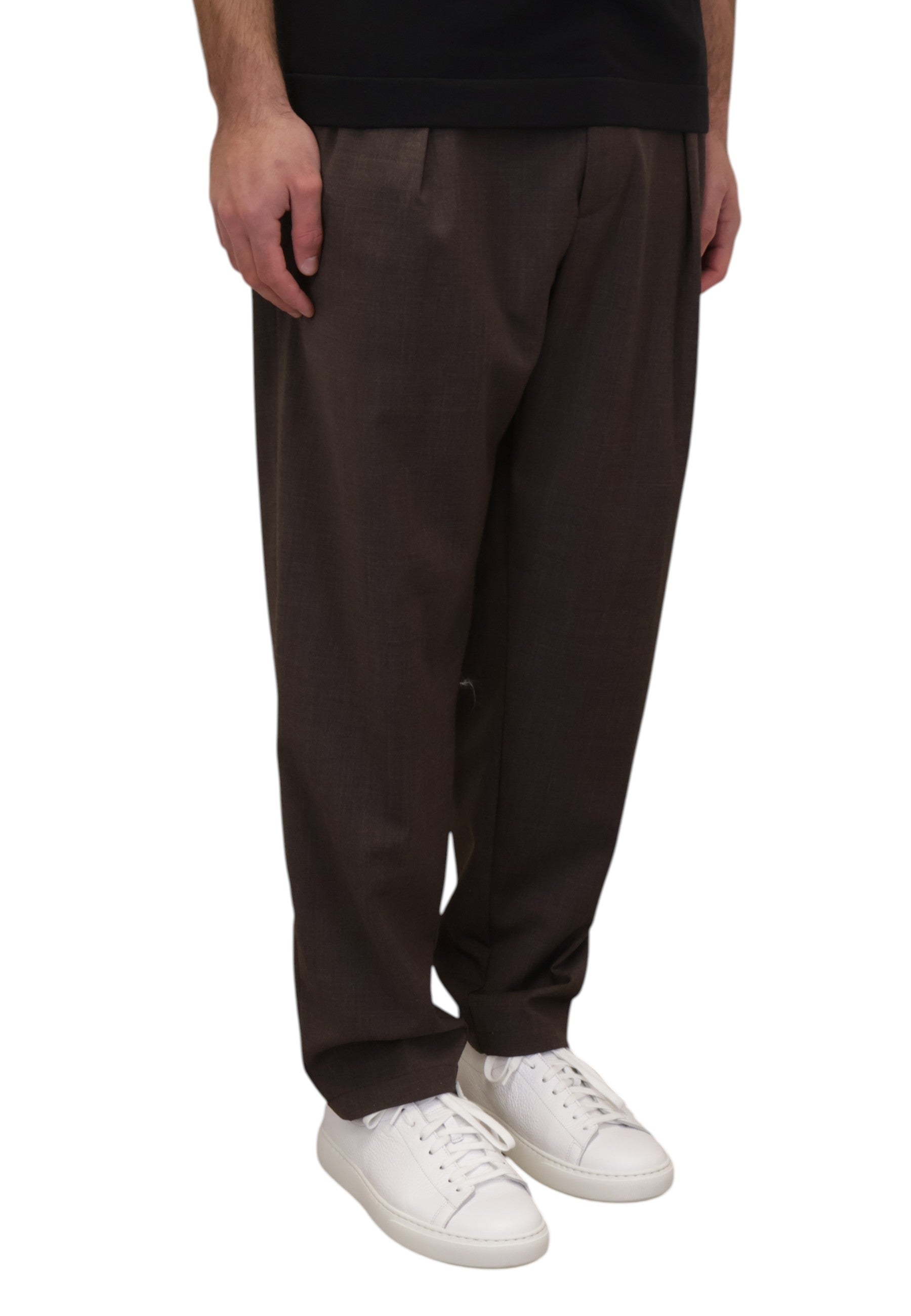 PANTALONI CON COULISSE Marrone White Sand