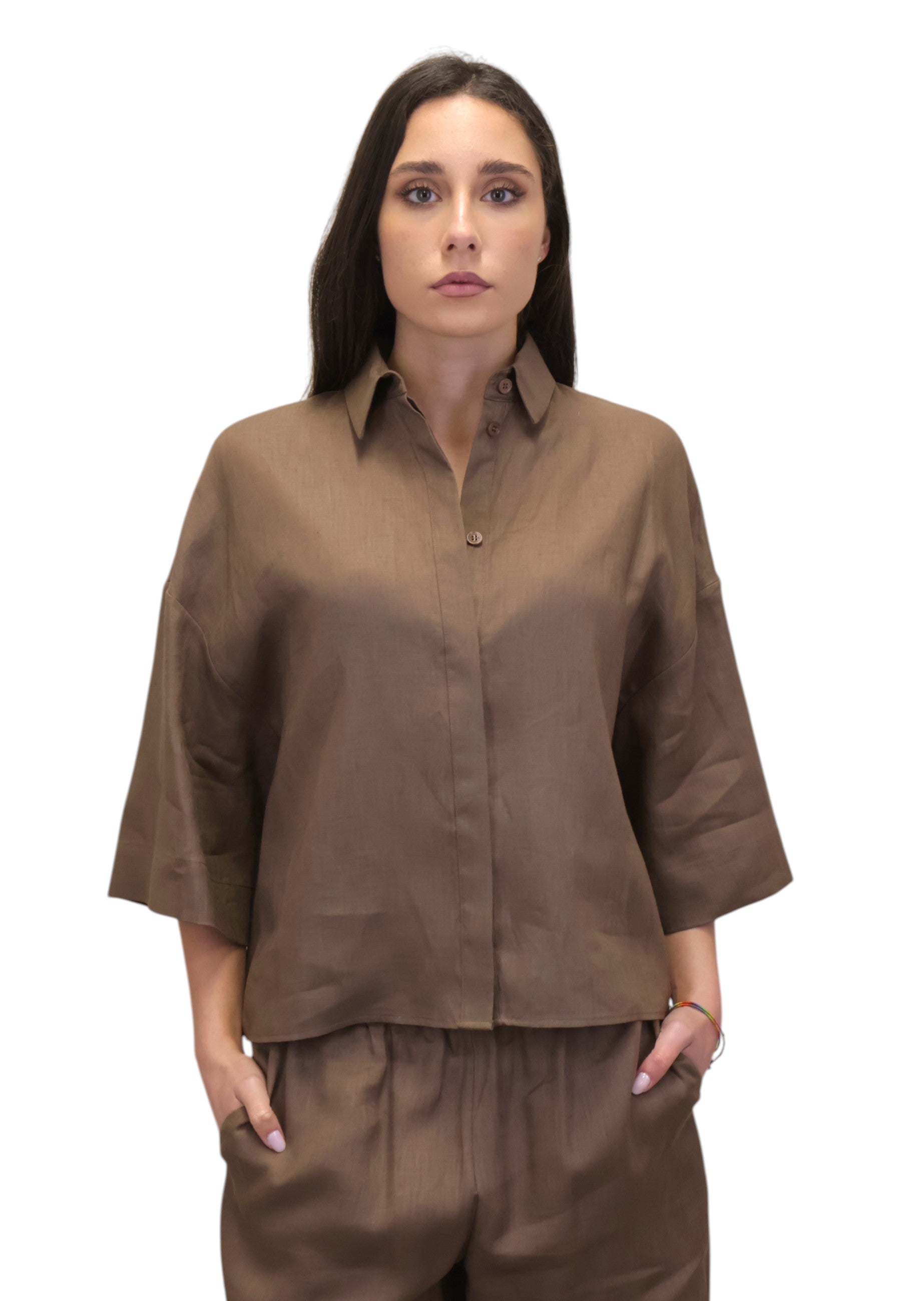 CAMICIE MANICA CORTA Marrone Mm 2