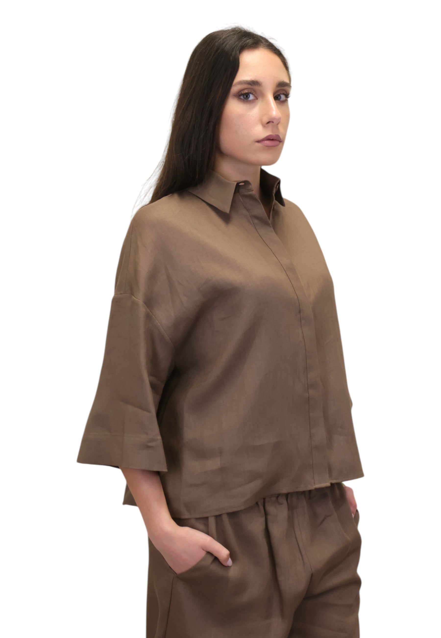 CAMICIE MANICA CORTA Marrone Mm 2