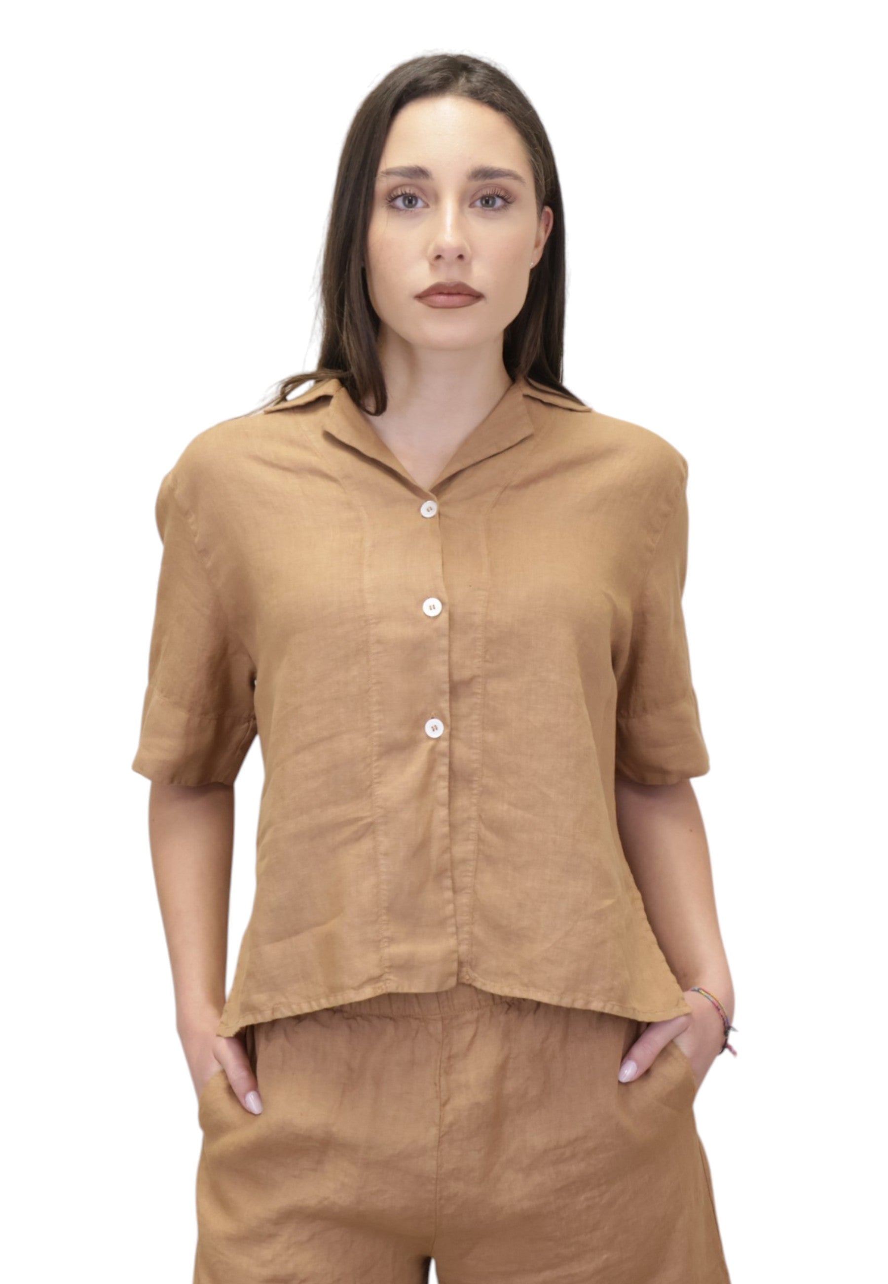 CAMICIE MANICA CORTA Beige Academia